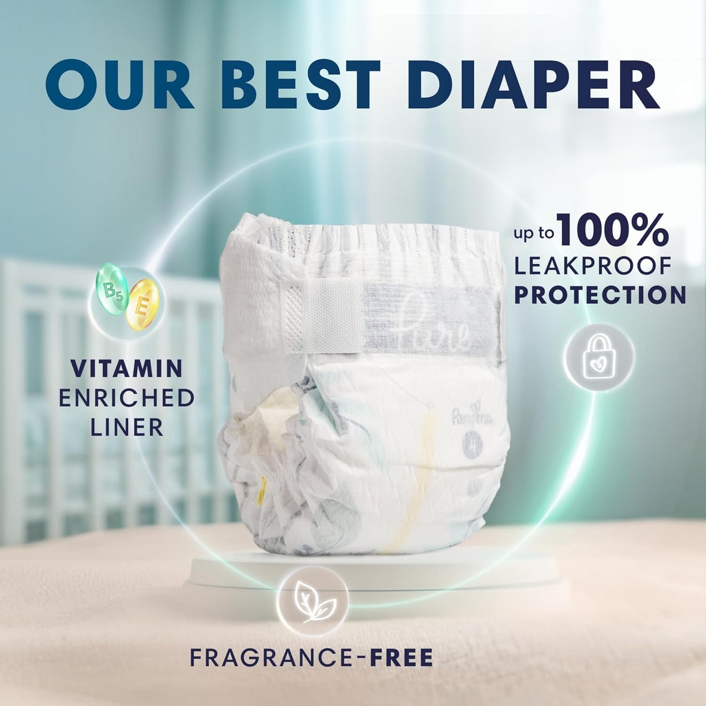 Pampers Pure Protection Baby Diapers, Size 5 (27+ lbs), 48 Count, Up to 100% Leakproof, Premium Plant-based Skin Protection, Hypoallergenic Soft Diapers