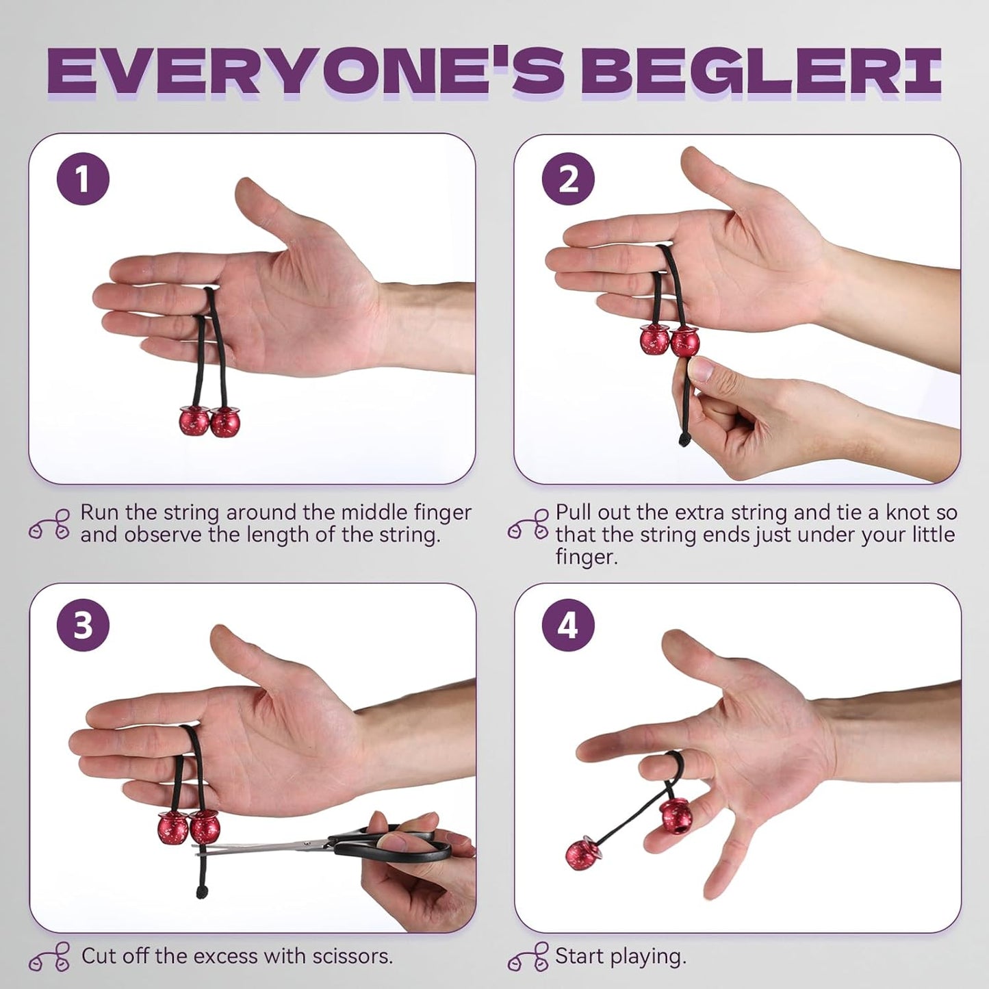 Fidget Beads - Worry Fidget Beads Spin & Bump - Made of Aluminum Alloy - for Men Women Youngs Skill Players Creates a Bit of Magic for You (Cala-Purple)