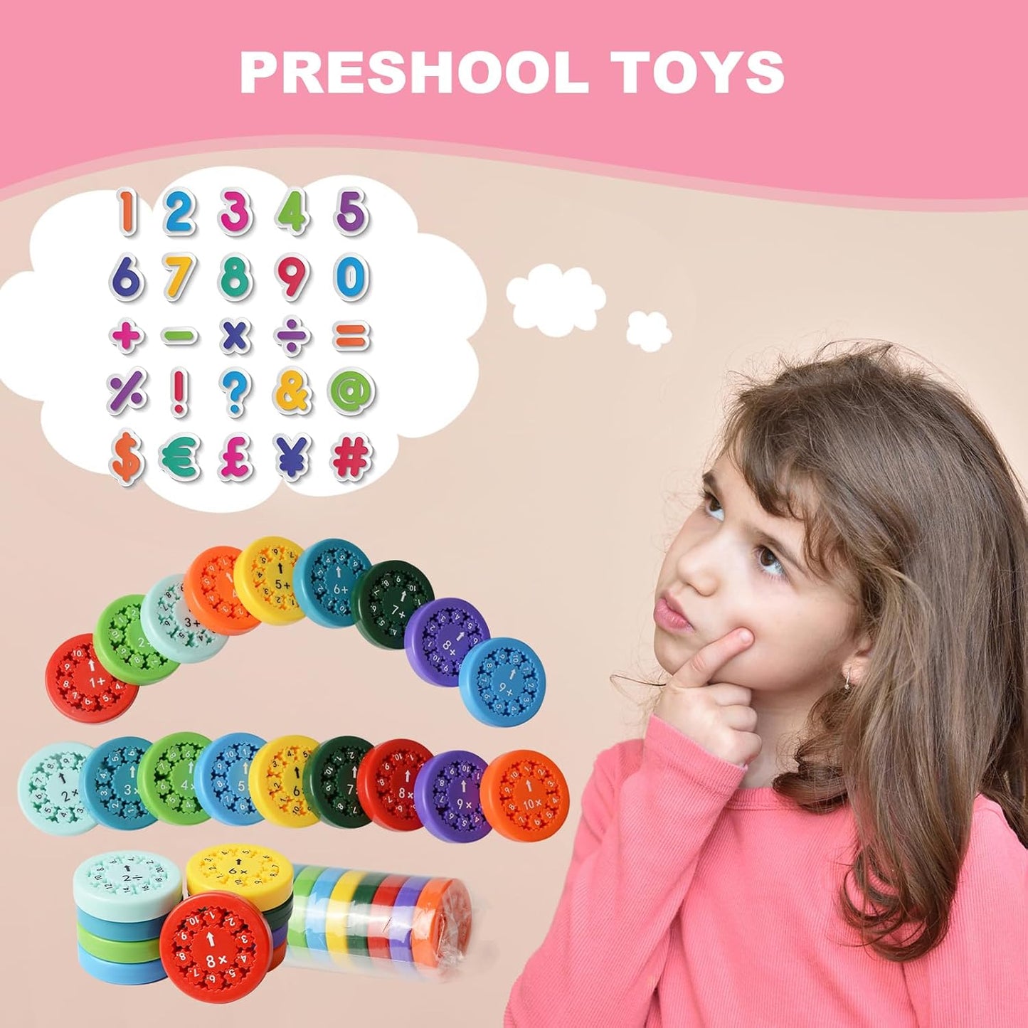 Updated Math Fact Fidget Spinners, Math Facts Fidget Spinners, This is for All The Stimmers - Fidgeters Who are Learning Math, Division and Multiplication on One Fidget (Multiply Or Divide 9pcs)