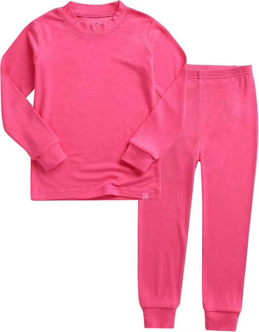 VAENAIT 6M-12Y Toddler Toddler Kids Toddler Girls Boys Soft Comfy Modal Tencel Solid Raglan Sleepwear Pajamas Pjs 2pcs Set
