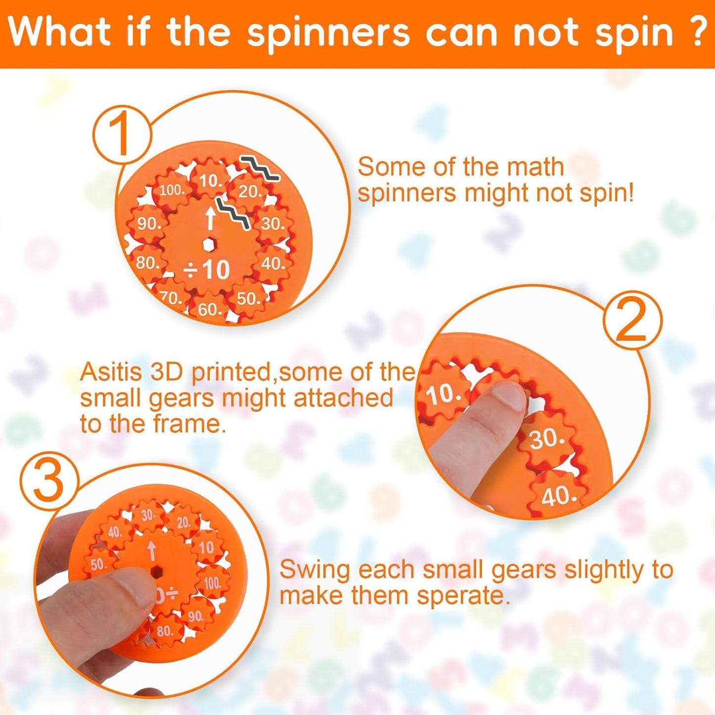 18PCS Math Facts Fidget Spinners for All The Stimmers, Multiplication Chat Game Fidget Toys, Math Fidget Toy Multiplication for Kids