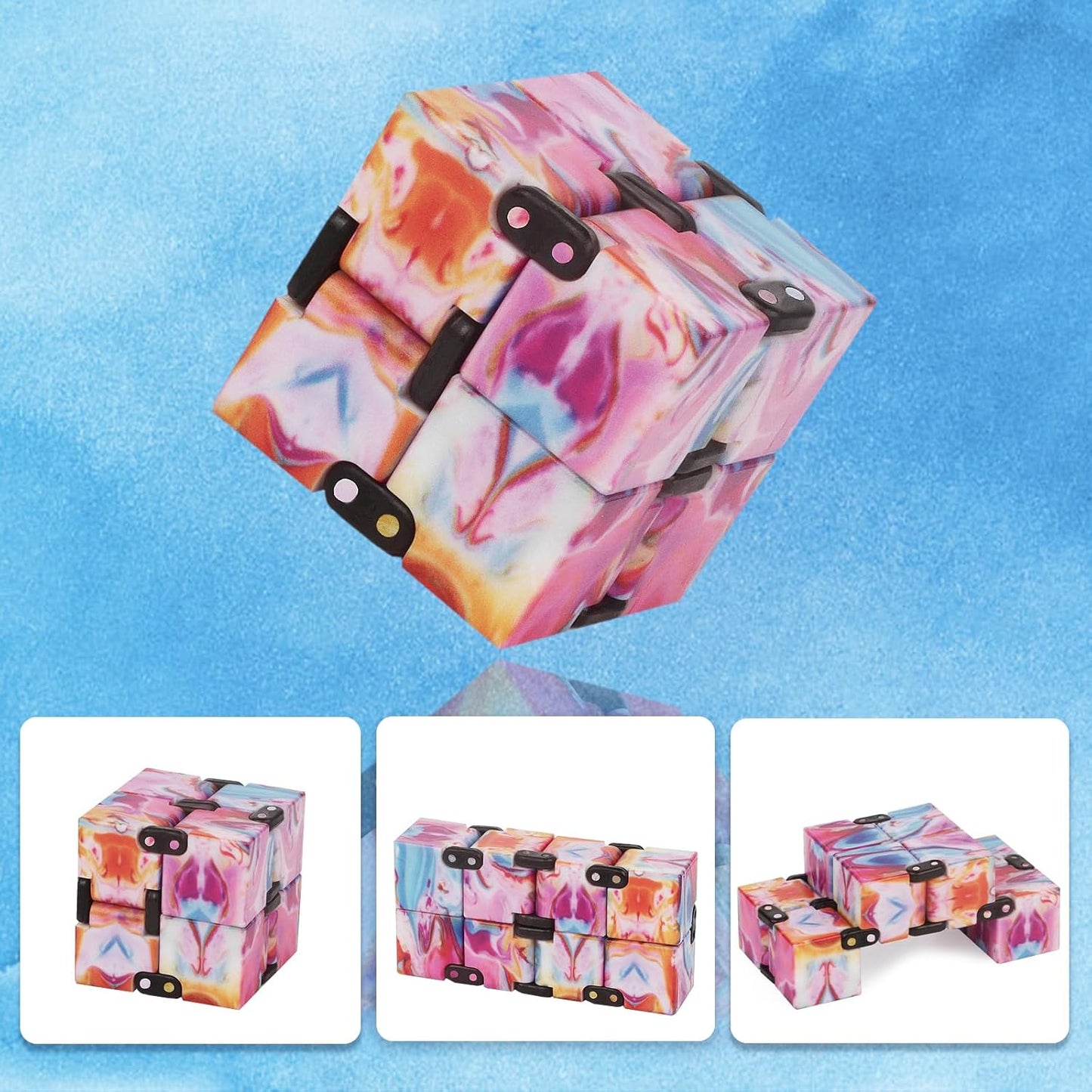 Fidget Infinity Cool Cube Toys: Fidget Toy Hand Held Magic Cubes Cool Stuff Gadgets Things Unique Birthday Gifts Boys Girls Kids Adults Anxiety Stress Relief Sensory Christmas Stocking Stuff Gift Toys