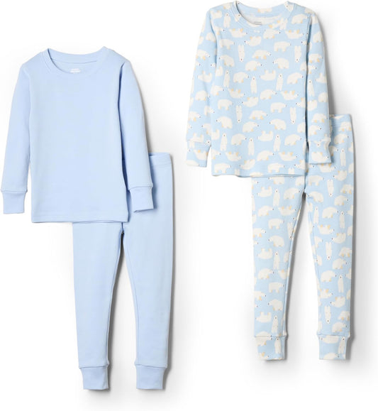 Amazon Essentials x Sofia Grainge Unisex Babies, Toddlers and Kids' Snug-Fit Cotton Pajamas, Pack of 2