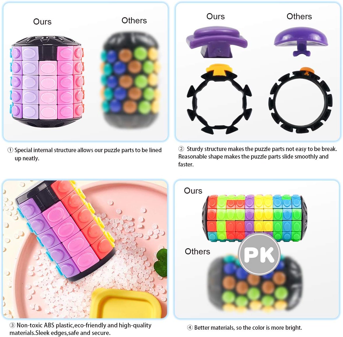 R.Y.TOYS Rotate and Slide Puzzle-Design Patent,Fidget Toys(Restore Order/Create Patterns) 12 Colors,10 Layers-Open Cover for Quick Play,Brain Teaser,Sensory Toys,Birthday Gifts,Easter Basket Stuffers
