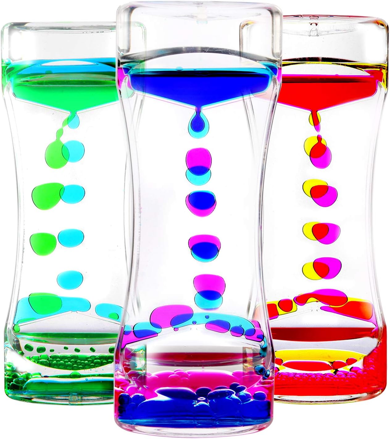 YUE MOTION Liquid Motion Bubbler - Calming Toys for Kids and Adults - Liquid Hourglass - Handheld Oil Timer - Sensory Toys for Autism, Anxiety