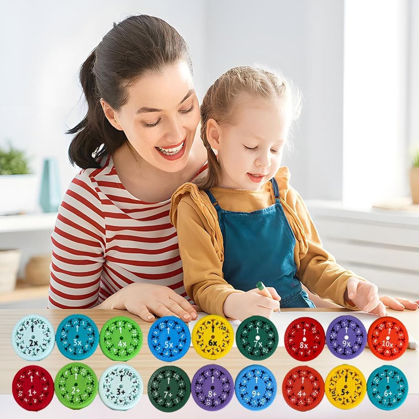 9 Pack Math Fidget Spinner，Numbers Addition & Subtraction Fidget Spinner,Math Addition Game for Kids 3+，Division & Multiplication Learning Fidget， Math Game for Home School Classroom