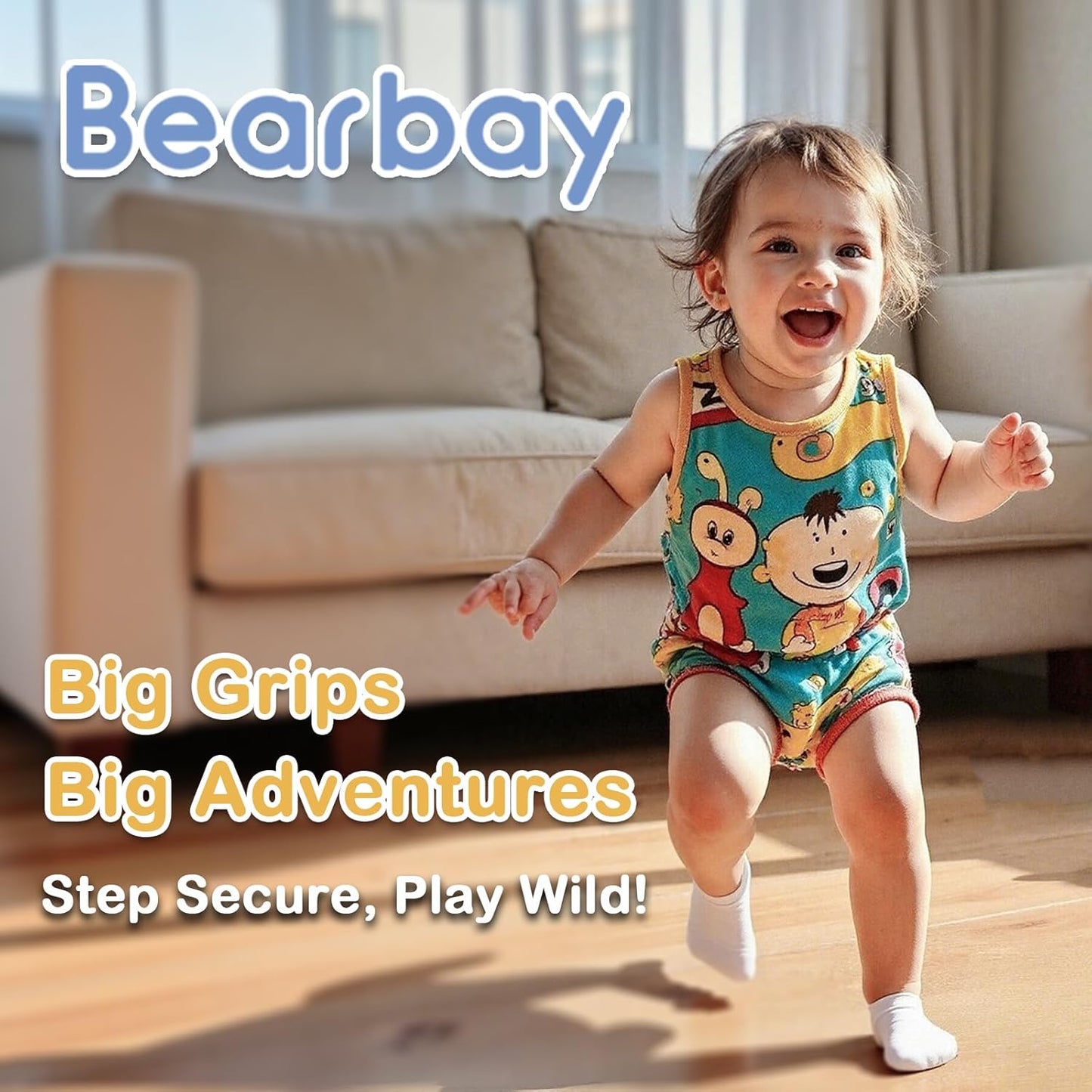 Baby Non Slip Ankle Socks with Grippers for 0 Months-7 Years Old Walking Socks