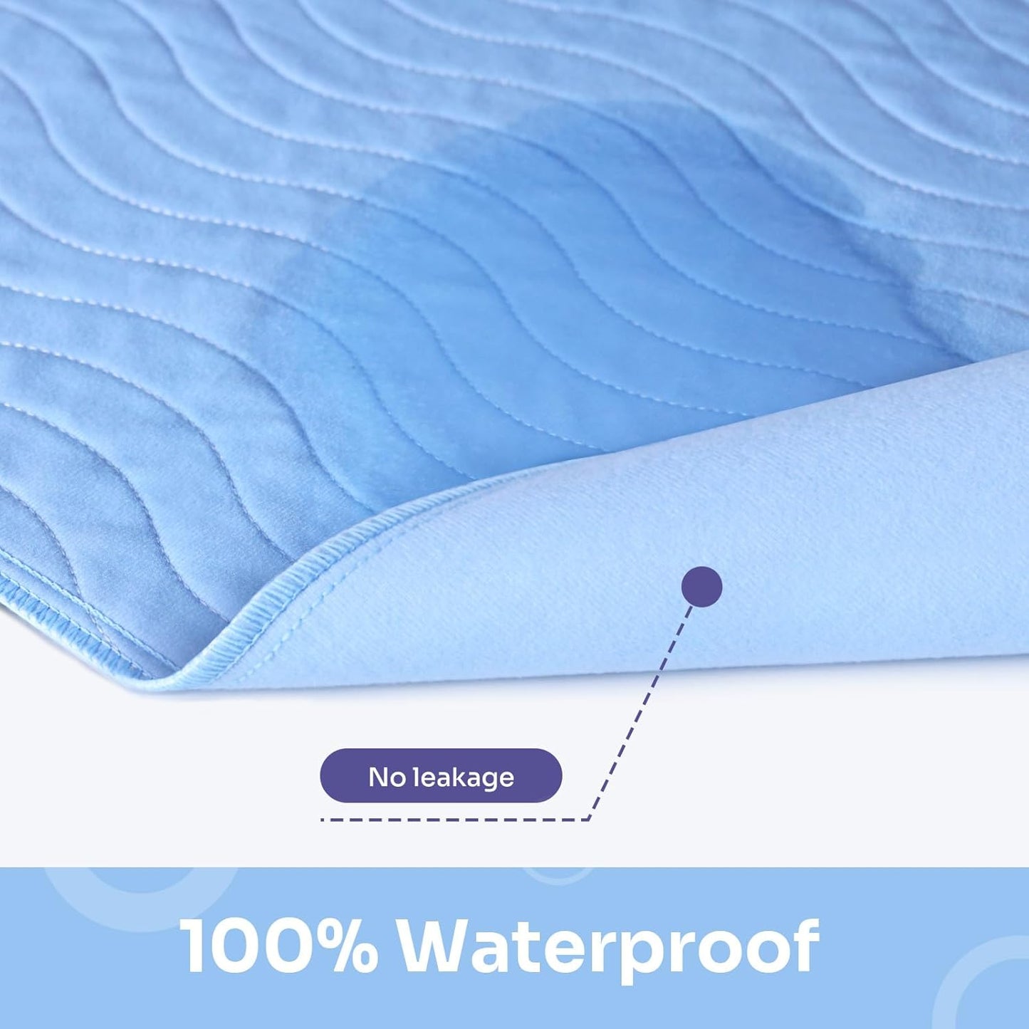 Conkote® Washable Underpads, 34" x 36" (Pack of 4), Waterproof Protective Pad for Bed, Couch, Sofa, Floor, Reusable Bedwetting Incontinence Pads for Kids, Adults, Elderly, and Pets