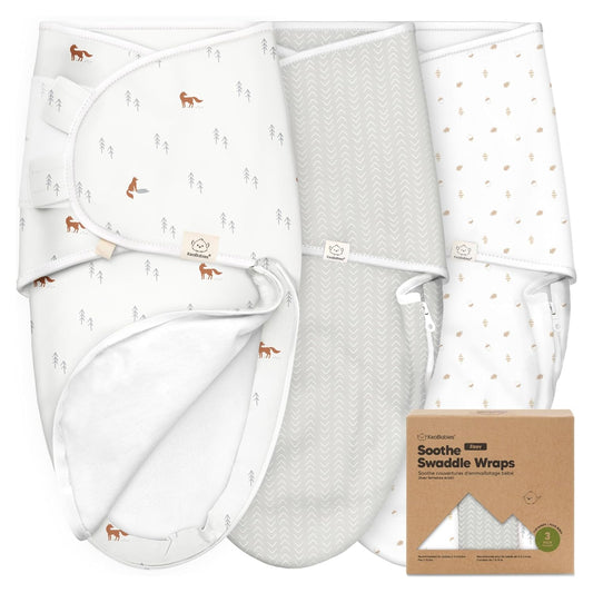 Baby Swaddle Sleep Sacks with Zipper - 3-Pack Swaddles for Newborns 0-3 Months, Infant, Baby Girls, Boys, Soft & Durable Newborn Sleep Sack, Easy Diaper Change Swaddling Blanket(Forest)