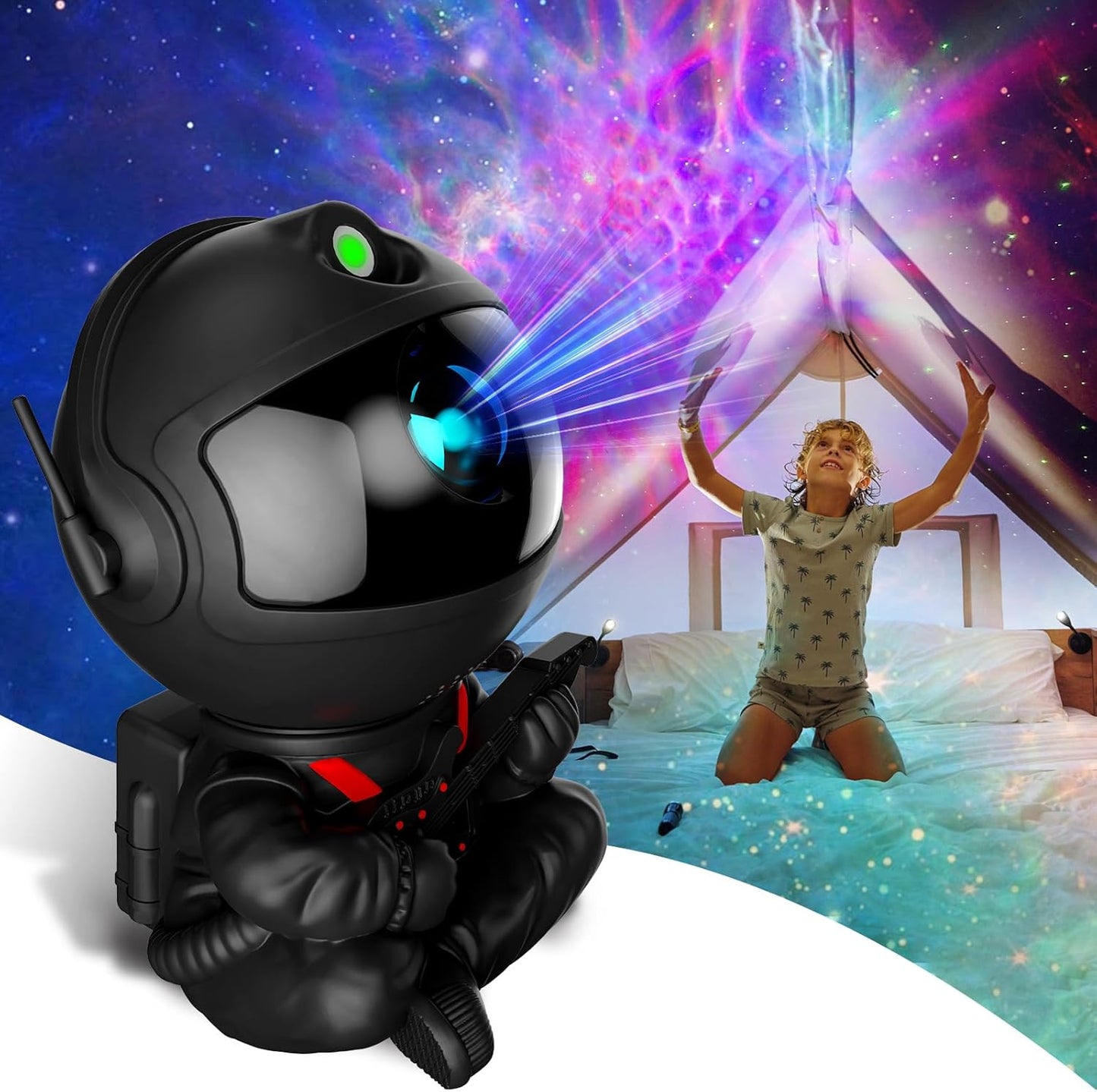 Astronaut Galaxy Projector, Star Projector Galaxy Light, Night Light for Kids, Nebula Ceiling LED Lamp, Room Decor, with Timer and Remote, Gifts for Birthdays