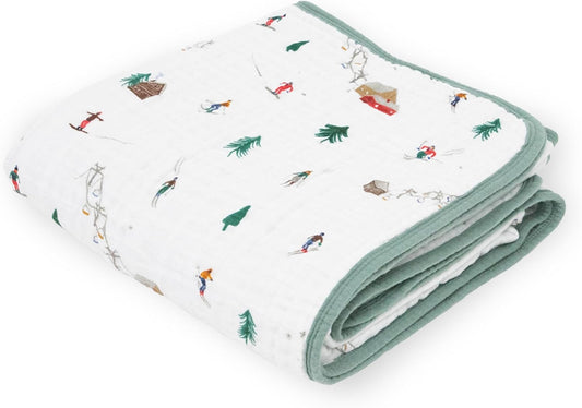 Little Unicorn Original Premium Cotton Quilt | Multi-Layered & Extra-Soft Muslin Fabric |for Babies & Toddlers (Powder Party)
