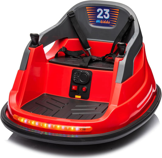 12V Kids Electric Bumper Car, Baby Bumper Car for Toddlers w/Remote Control, 360° Spinning - Red