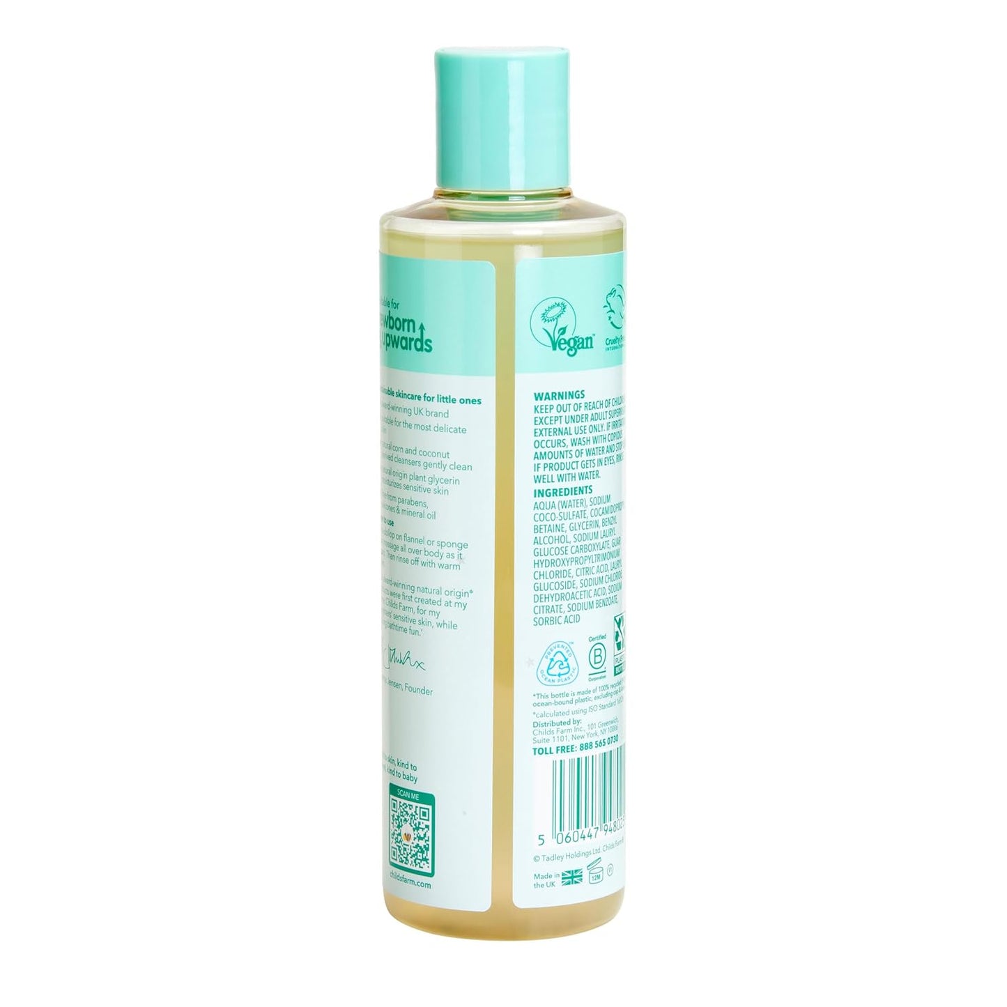 Childs Farm Baby Body Wash, Unfragranced, Gently Cleanses, Suitable for Newborns with Dry, Sensitive and Eczema-prone Skin, 8.4 Fl Oz