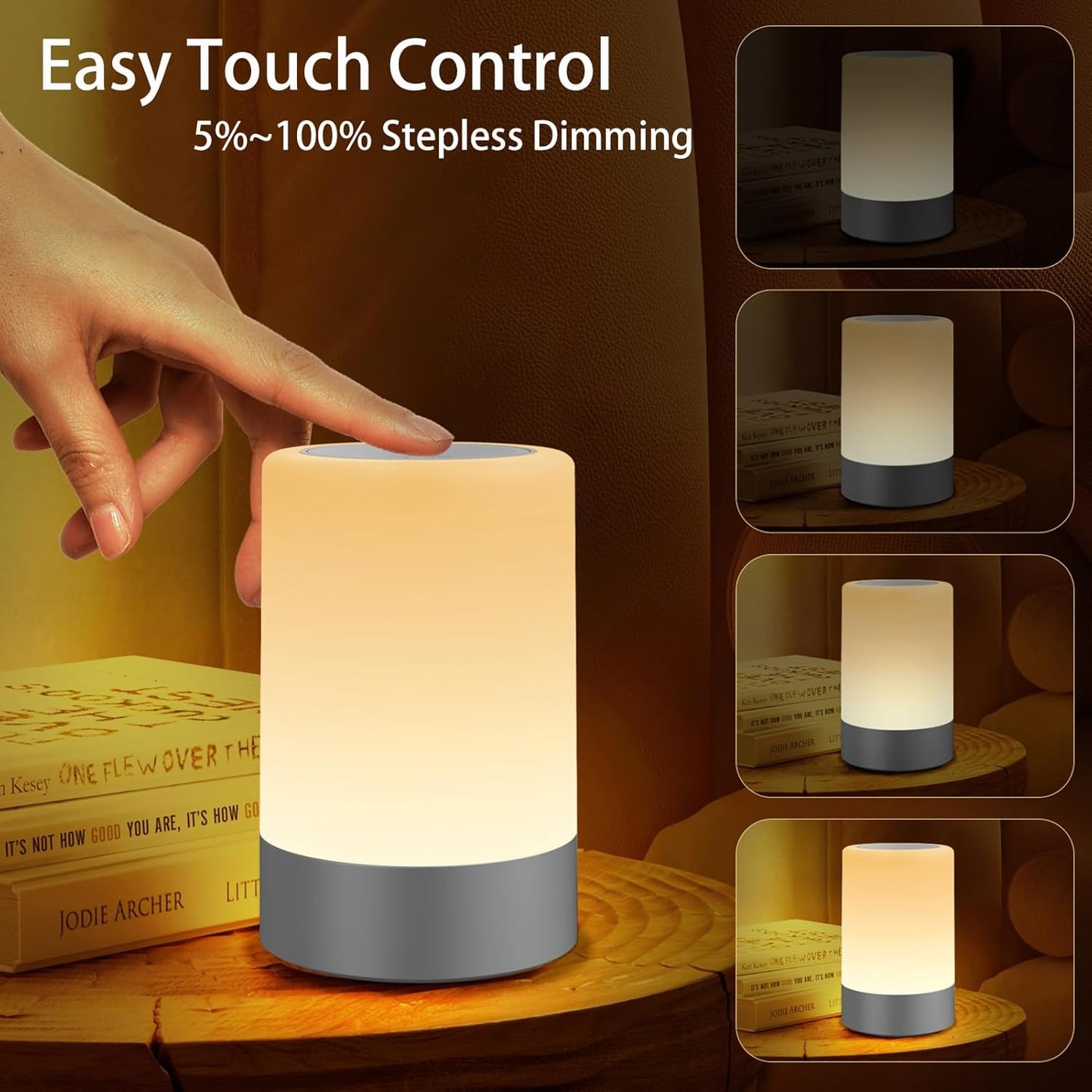 G Keni Nursery Baby Night Light for Kids, Portable LED Touch Night Lamp for Kids and Adult, Breastfeeding, Sleep Aid, USB Rechargeable Nursing Lamp, Bedside Dimmable Warm Night Light (2 Pack)