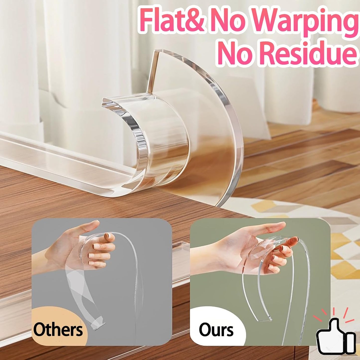 Clear Soft Corner Protectors for Furniture Strip,1.8in x13FT,Sharp Edge & Table Bumper,Window Edge,Wall Protector, Soft Corner Guards Safe for Proof,Table Corner Protectors in Family