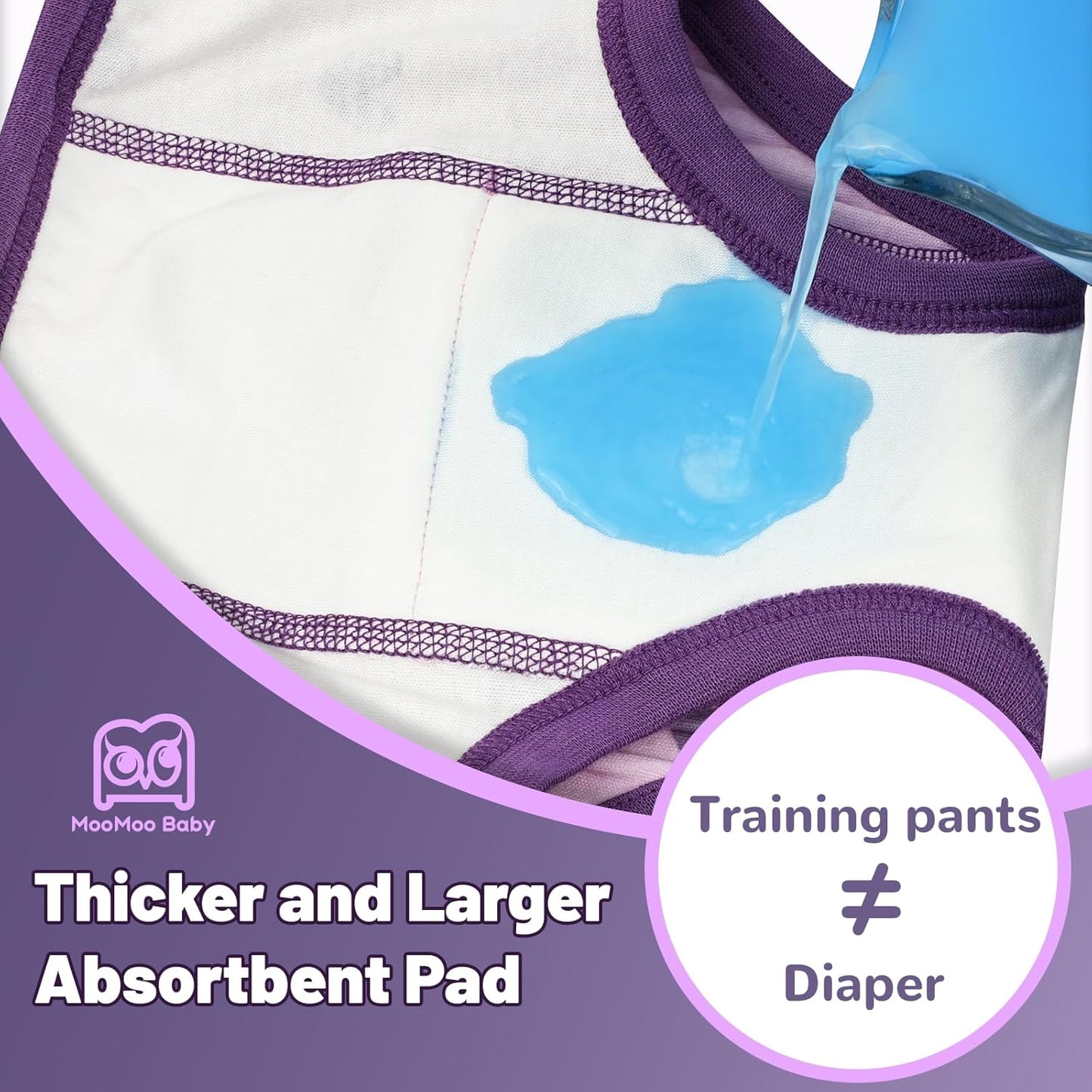 MooMoo Baby Absorbent Potty Training Pants 8 Packs Cotton Training Underwear for Girls 4T