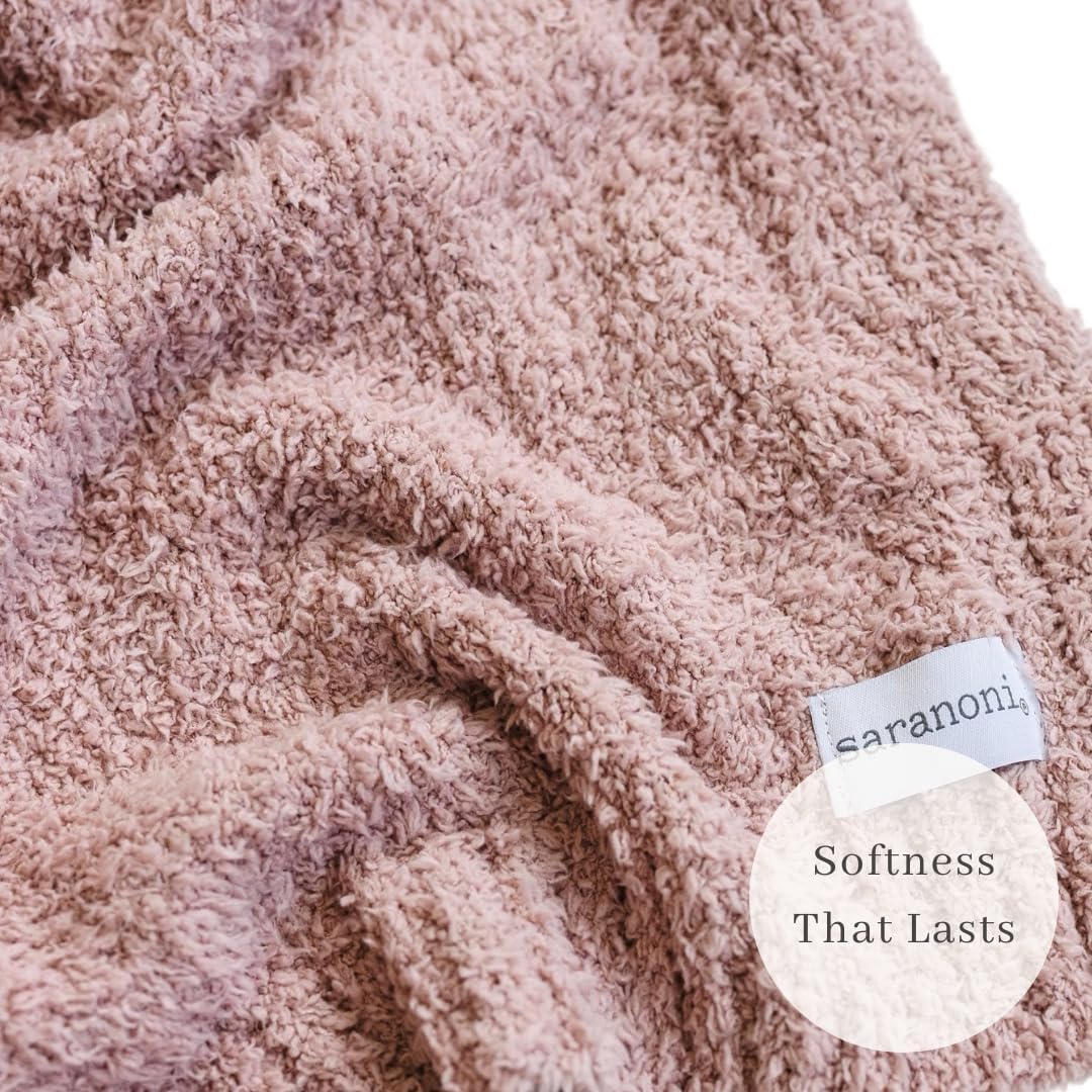 SARANONI Bamboni Luxury Baby Blanket | Plush Blanket for Infant Boys & Girls | Receiving Blanket 30” x 40” | Soft Pink