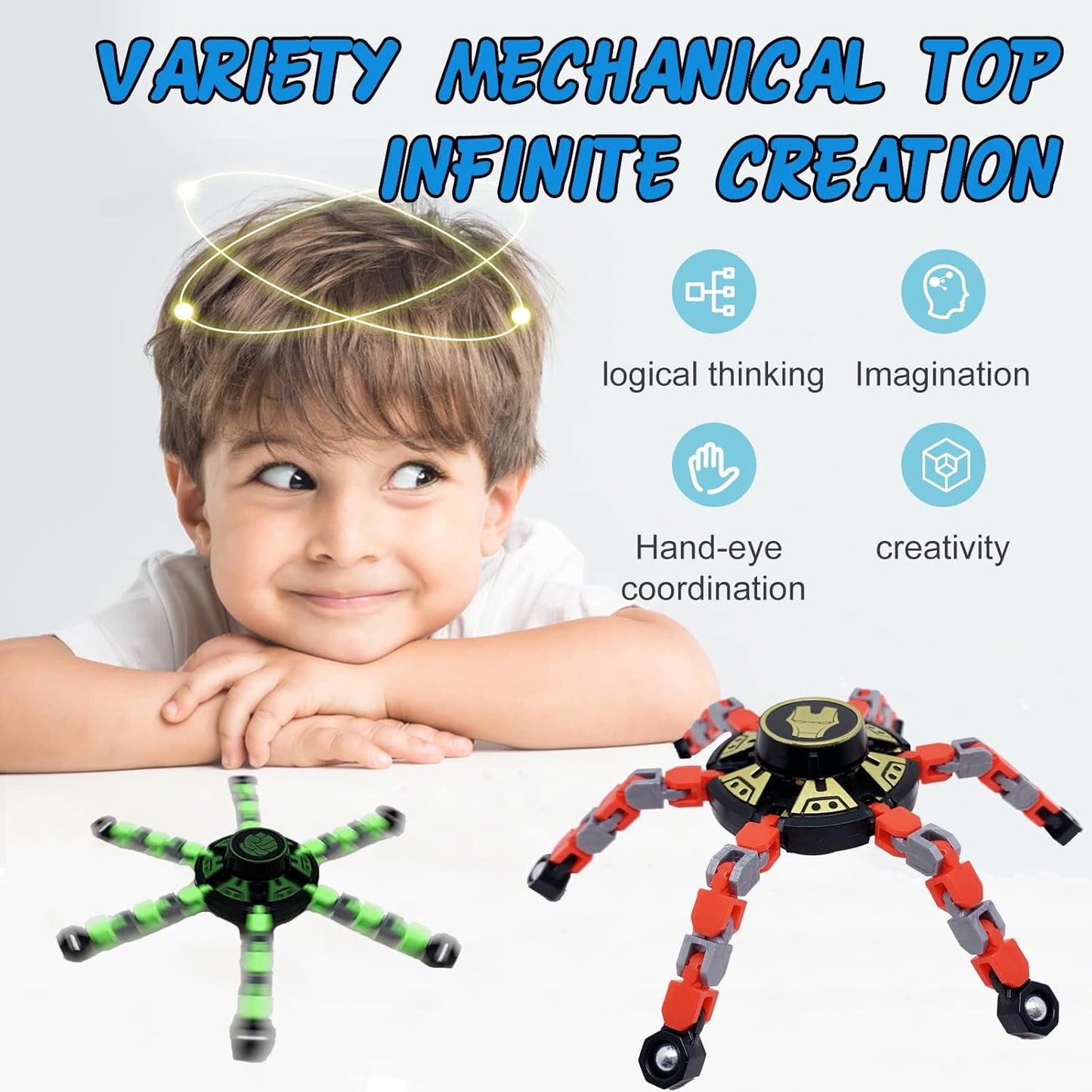 Transformable Chain Robot Toy (8 Pack Unicorn Transformable Chain Robot Toy)