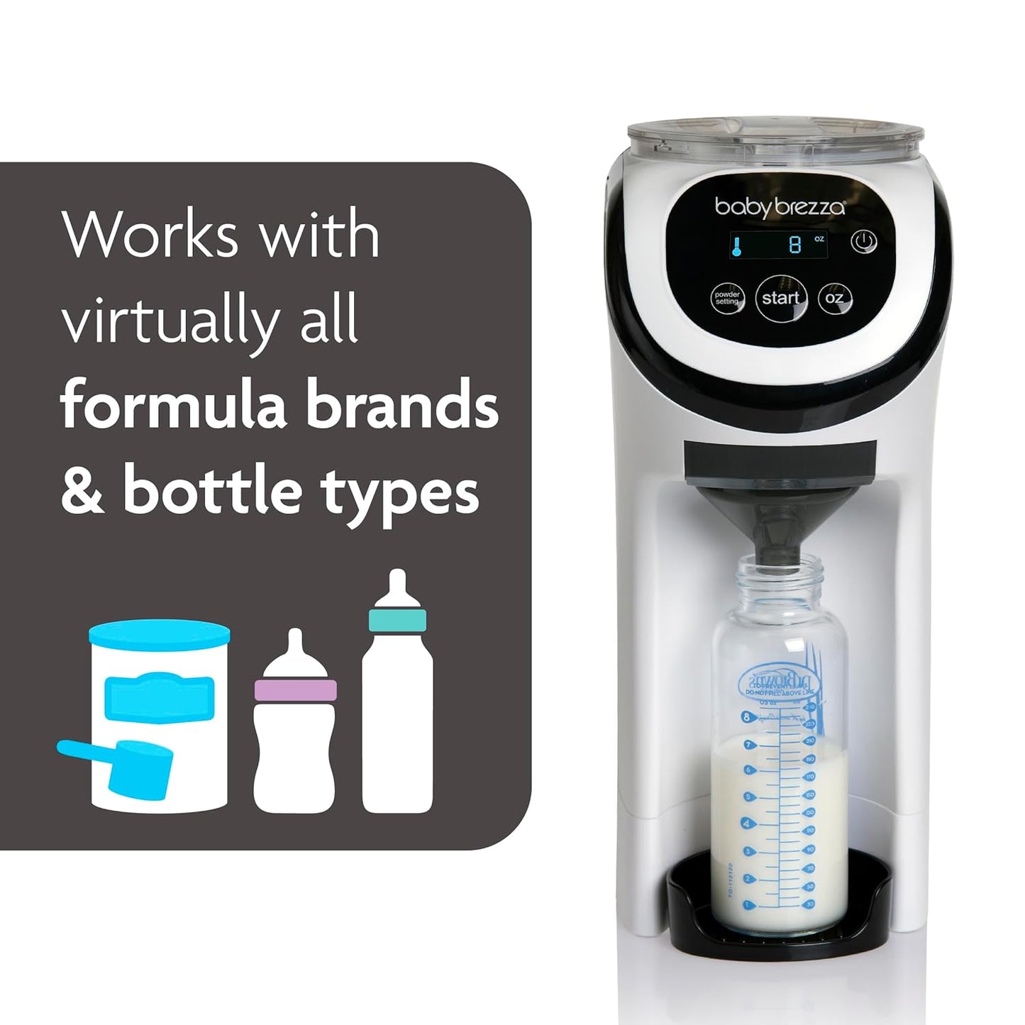 Baby Brezza Formula Pro Mini Baby Formula Mixer Machine Fits Small Spaces and is Portable for Travel– Bottle Makers Makes The Perfect Bottle for Your Infant On The Go, White