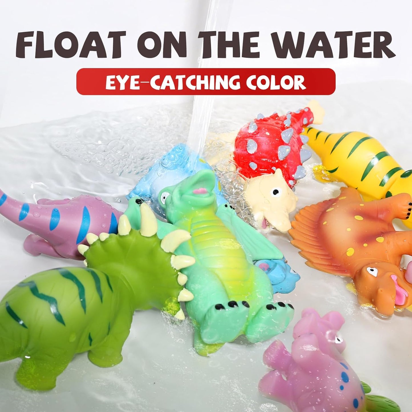 Hely Cancy Dinosaur Bath Toys - No Hole Bath Toys for Kids,Baby Bath Toys for Shower Water Pool Toys