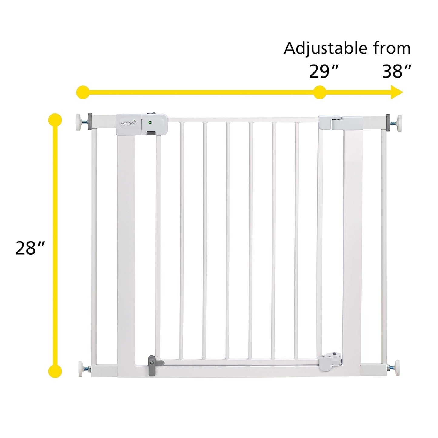Safety 1st Easy Install Baby Gate for Doorways, Auto-Close Pressure-Mounted Magnetic Latch, Indoor Dog Gates, No Drilling, Fits 29"-38", Black