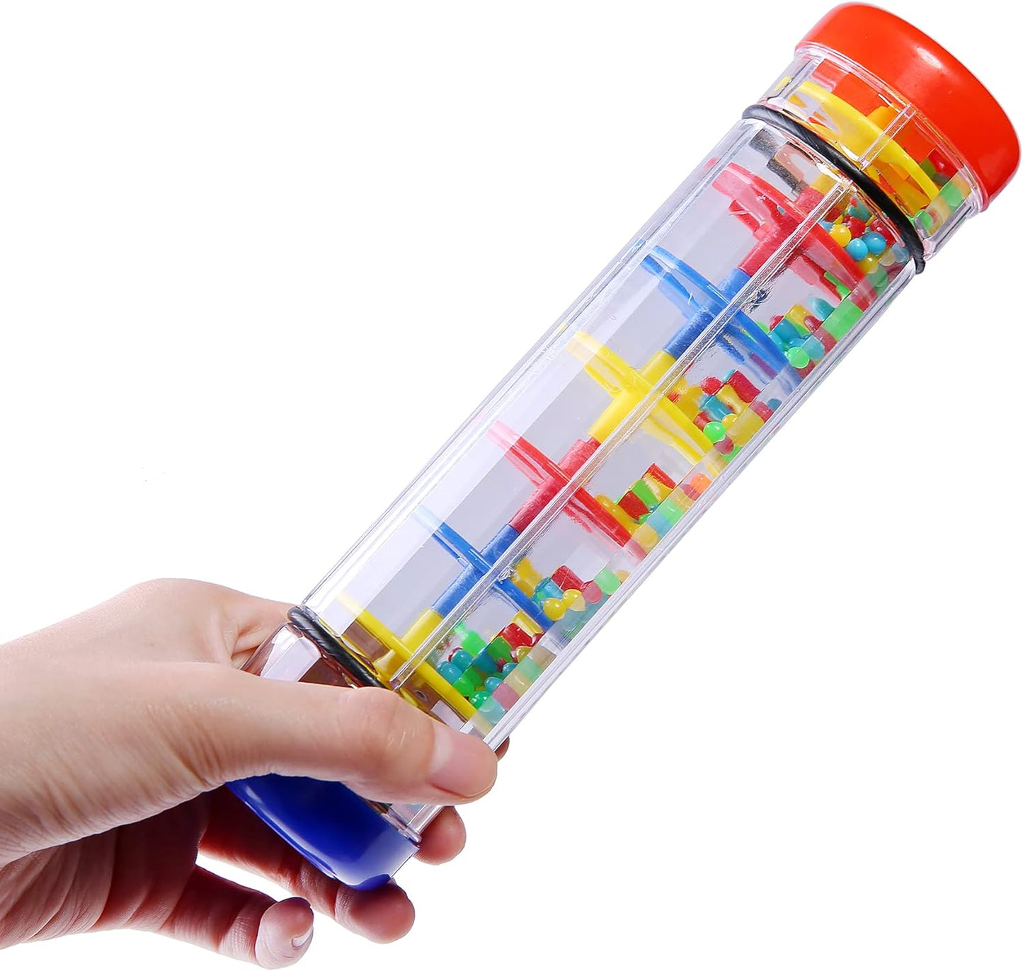 2 Pack Rainmaker Rain Stick Musical Instrument for Babies, Toddlers and Kids, 8 Inch Rainfall Rattle Tube Rainstick Shaker Toy
