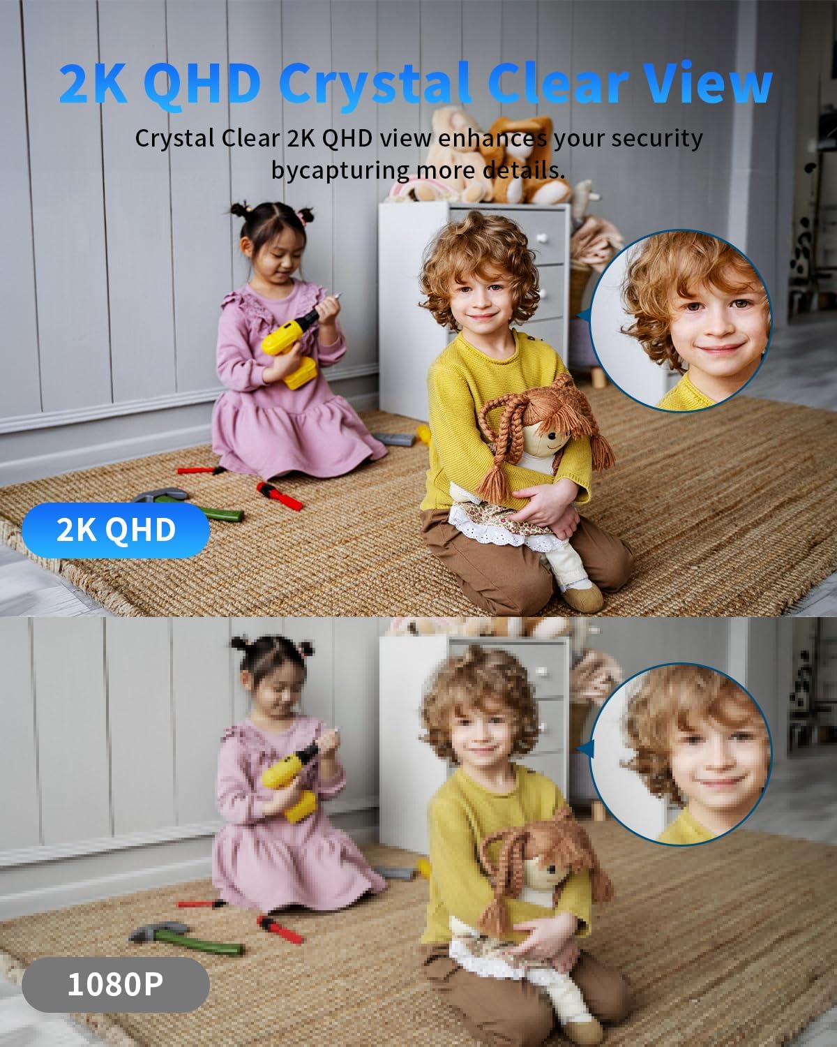 [5G & 2.4G] 2K Indoor Security Cameras for Home Security, AI Voice Change for 2-Way Talk, Motion Detection, Night Vision, 24/7 SD Recording/Cloud Storage, Baby Monitor/Dog/Pet Camera with Phone App, 4