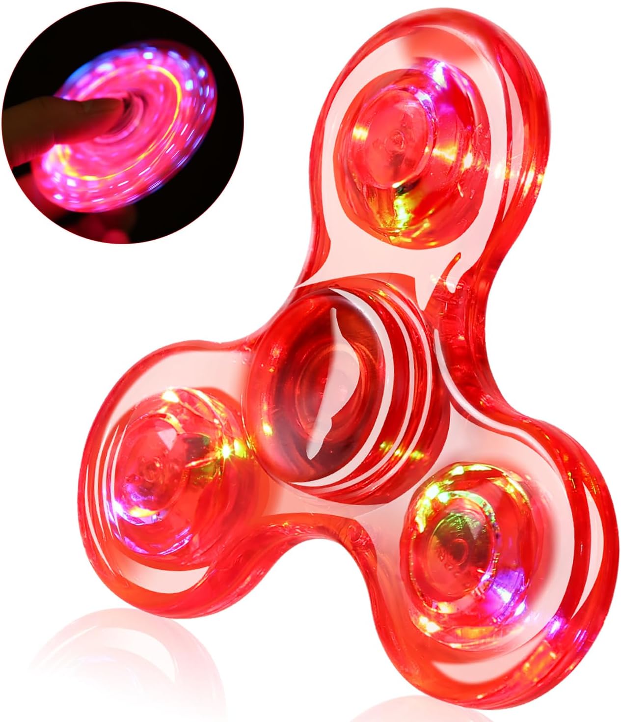 SCIONE LED Fidget Spinners, Light Up Sensory Fidget Toys for Kids, Glow in The Dark Toys for Kids 4-8-12, ADHD Anxiety Stress Relief Toys for Adults, Halloween Classroom Prizes Return Gifts for Kids
