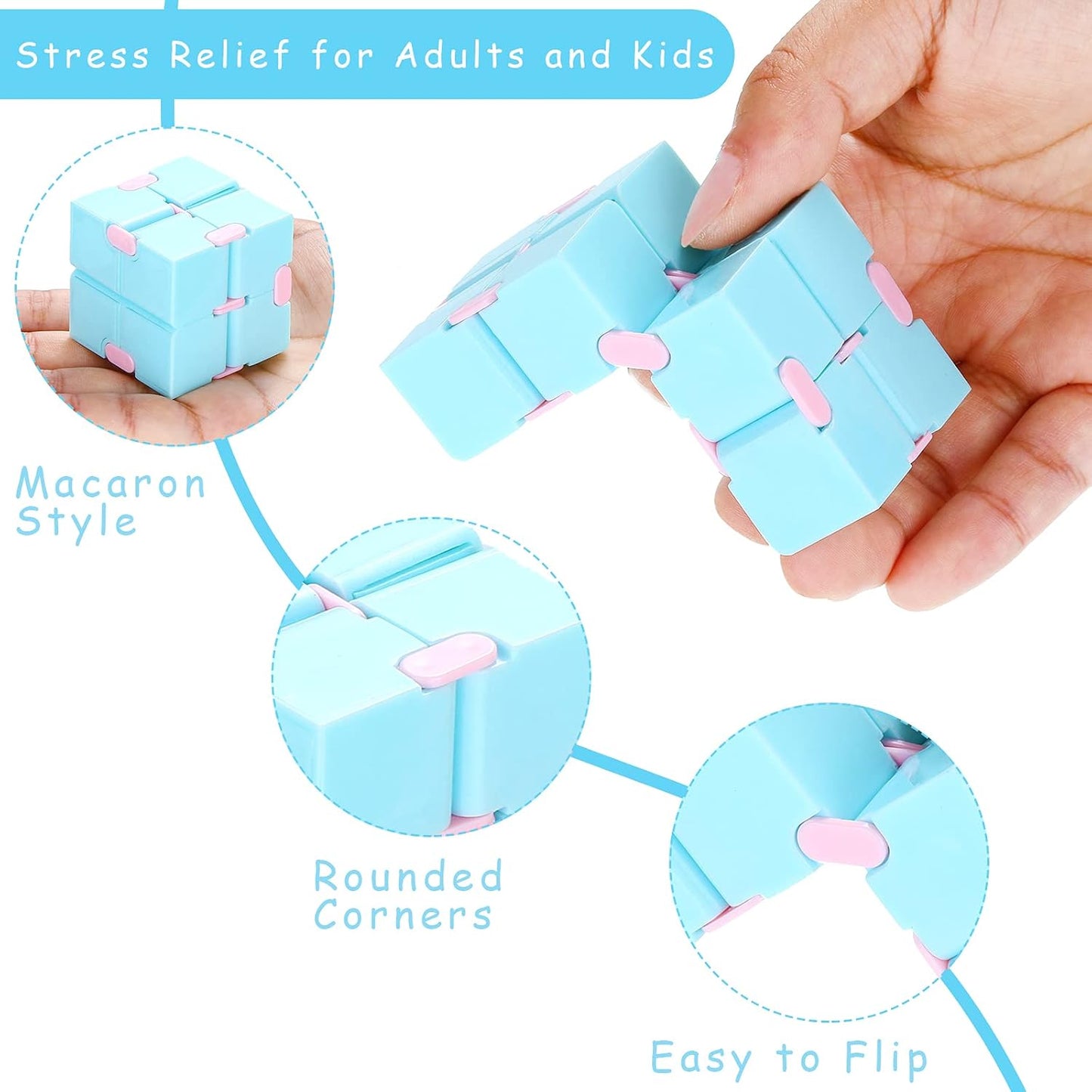 Junkin 24 Pcs Bulk Fidget Pad Controller and Cube Toys Party Favors Mini Blocks Game Controller for Anxiety and Stress Relief Birthday Return Gifts Stocking Stuffers for Boy and Girl