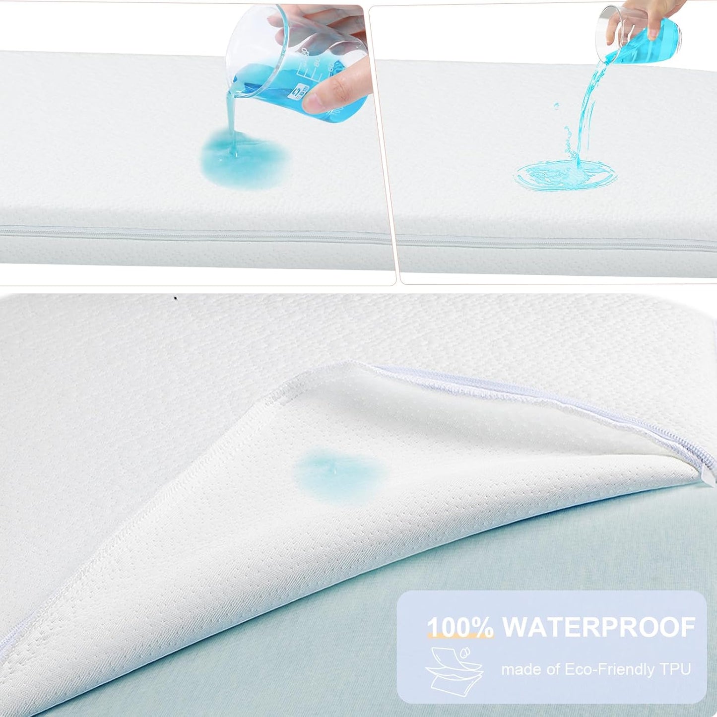 NeoBorn Baby Bassinet Mattress Pad, 33" x 19" Dual Sided Comfort Gel Memory Foam Mattress with Removable Breathable Soft Tencel Cover Fit for Jimglo/ANGELBLISS 3 in 1/BabyBond/Cowiewie Baby Bassinet
