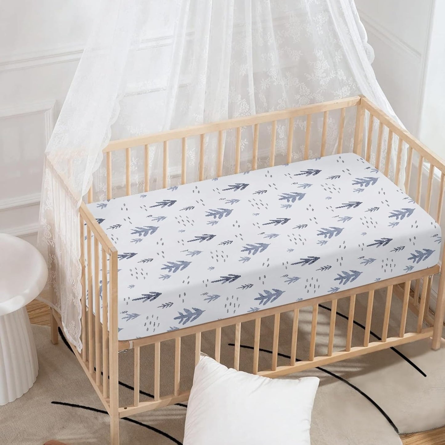 Watercolor Trees Fitted Crib Sheet Plants Baby Crib Sheet Fit Standard Crib and Toddler Mattress,Crib Mattress Sheets for Boys Girls 28"x52"
