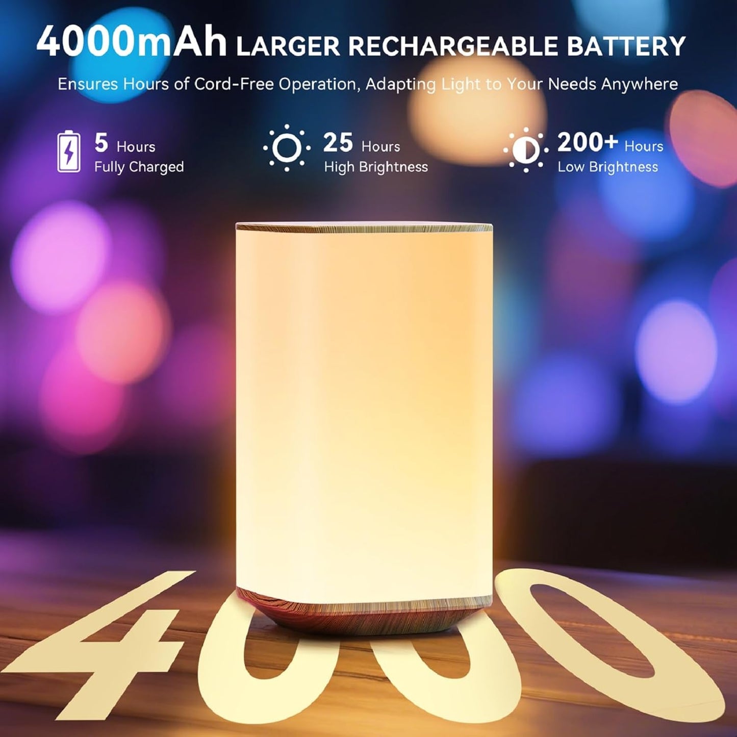 Nursery Night Light for Kids, Touch Dimmable Night Lamp with 256 RGB Color Changing for Baby Adult, Breastfeeding, Sleep Aid, 4000mAh Rechargeable Bedside Table Lamp with Timer, Soft Eye Caring