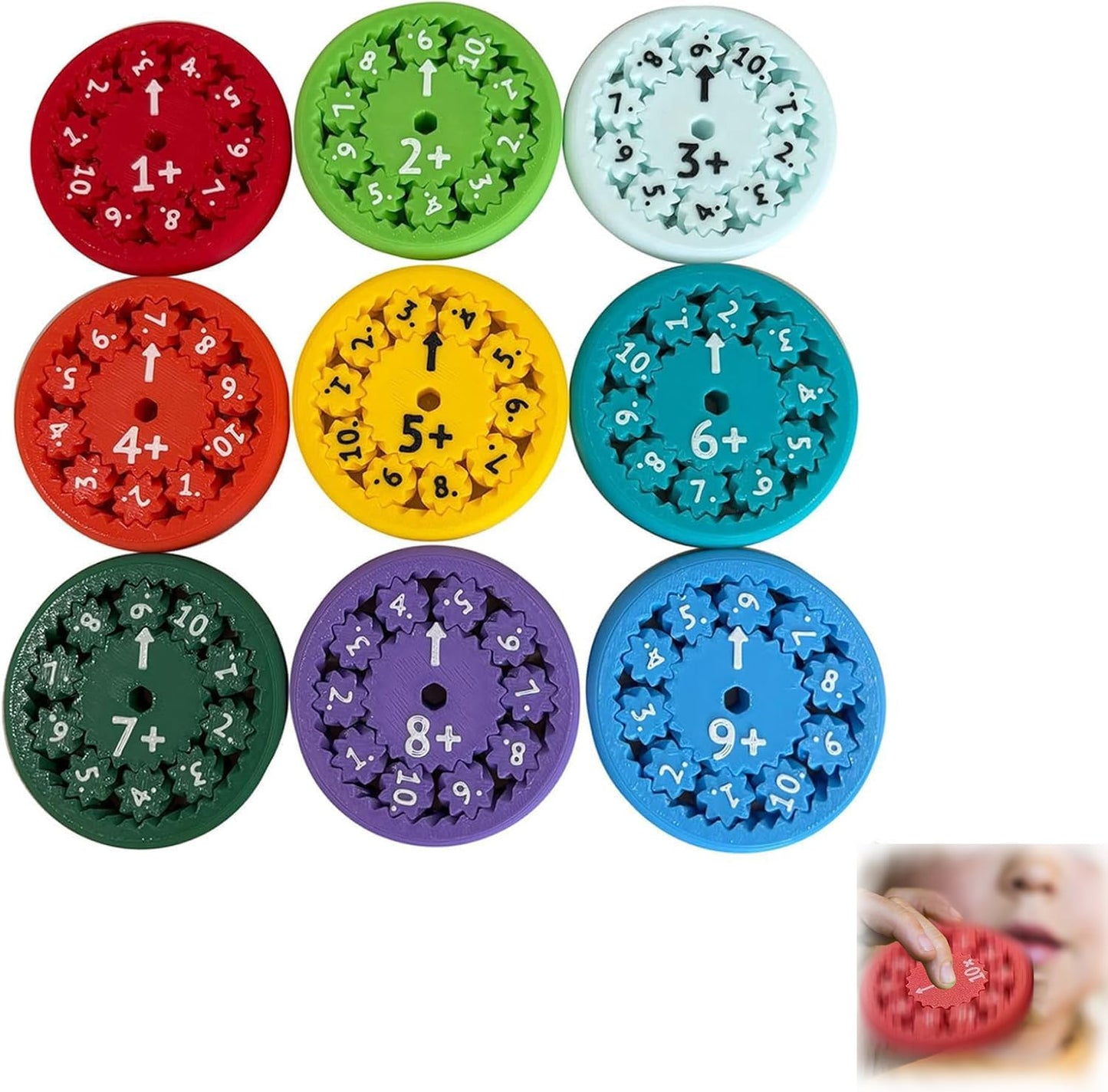 Math Fidget Spinners, Math Fact Fidget Spinner, Multiplication and Division Fidget Spinner Toy for Stimmers and Fidgeters Who are Learning Math (Add Or Subtract 9pcs)