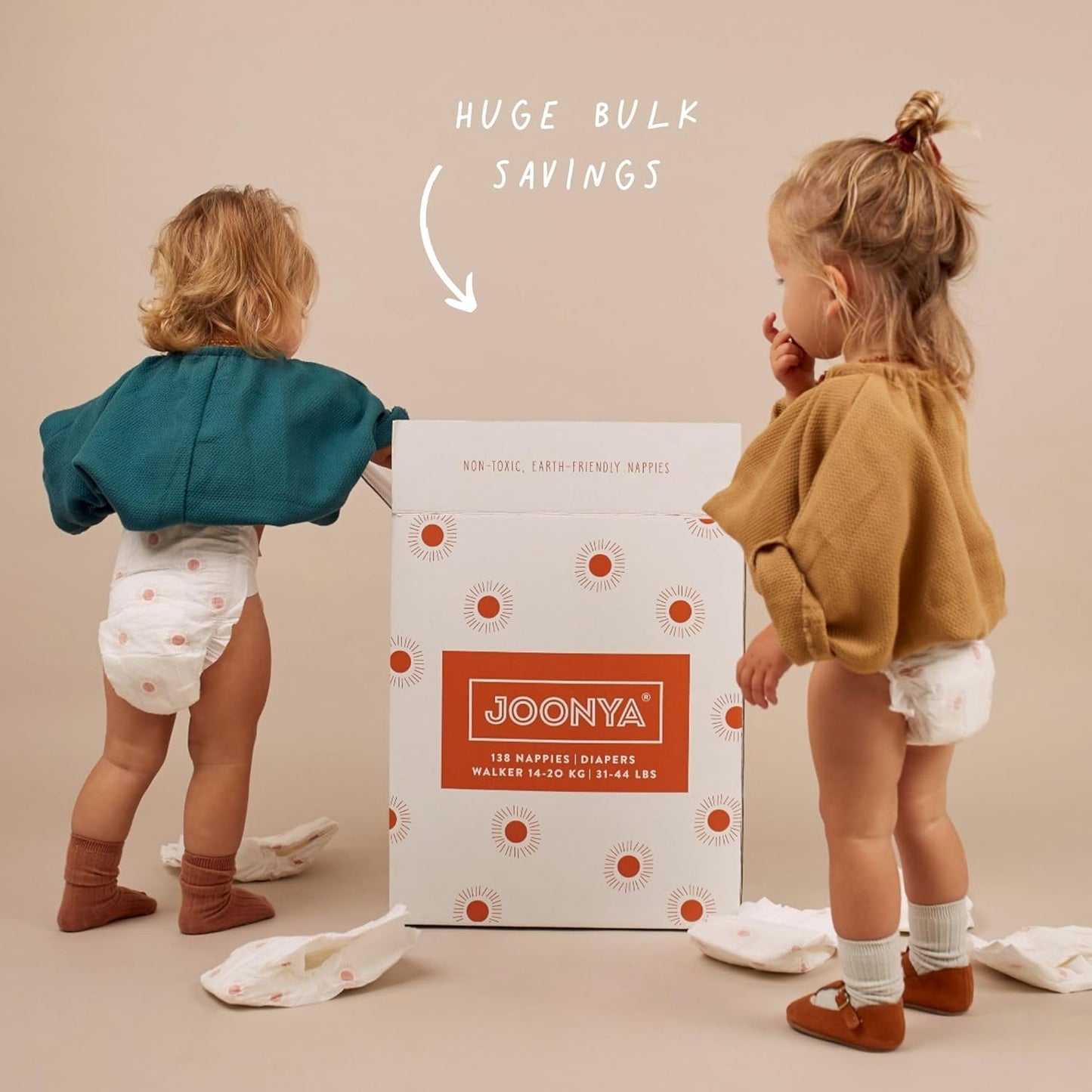 Joonya Baby Diapers, Size 4 L (15-31 lb) - 1 Bag of 25 - New Range - NonToxic, Eco-Friendly, Ultra Slim, Overnight Use - Made in Denmark