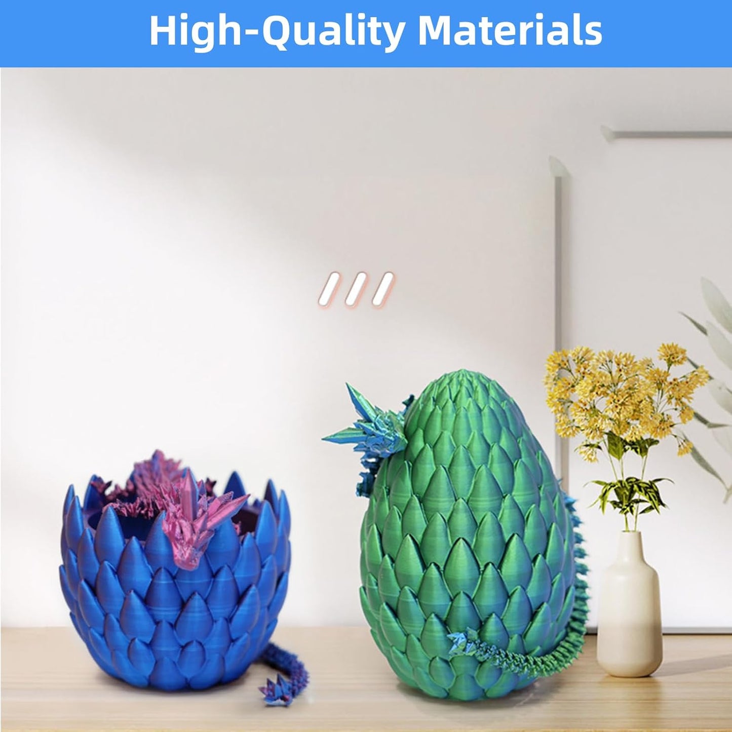 3D Printed Dragon-Flying Articulated Dragon|3D Printed Dragon Eggs with Dragon Inside|Eco-Friendly Crystal Dragon-Mystery Dragon Egg,Adults Fidget Toys for Autism ADHD (Flying Dragon/Laser Purple)
