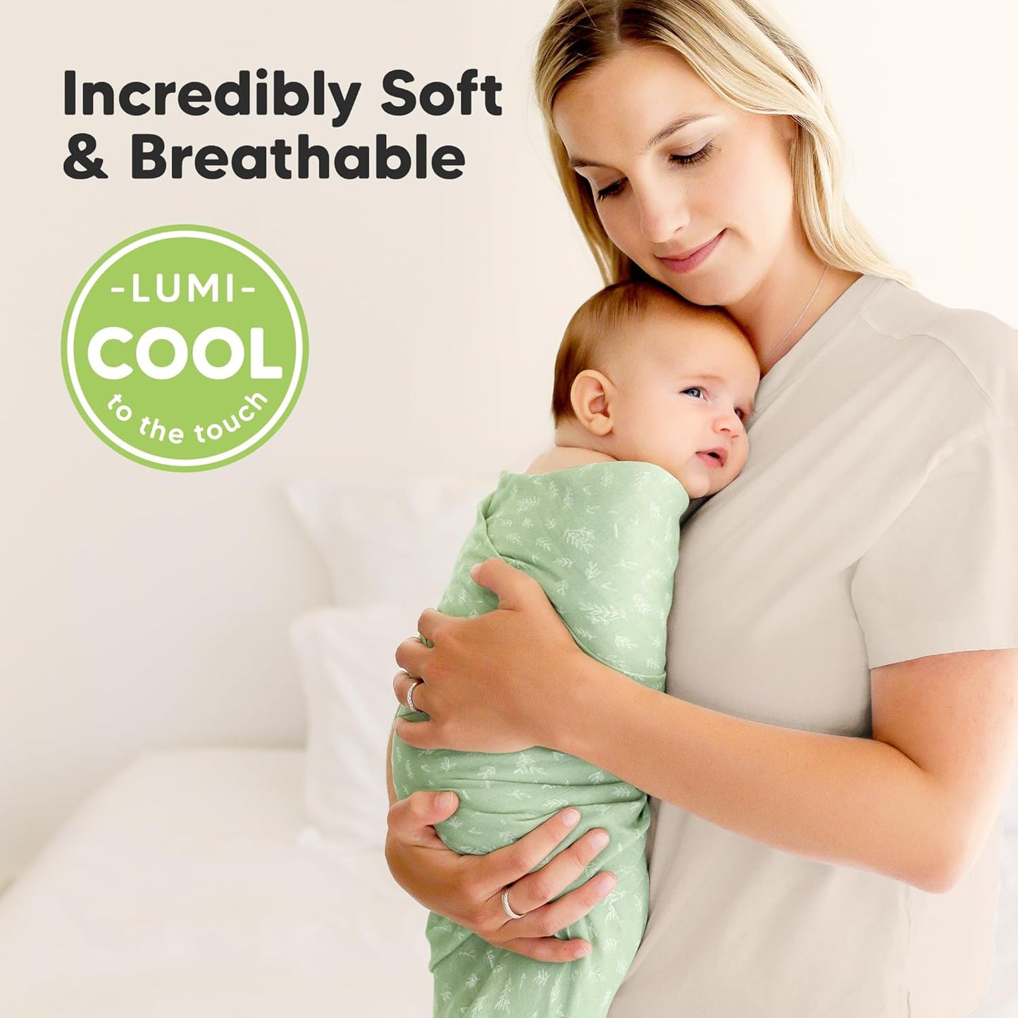 4-Pack Muslin Swaddle Blankets for Boys, Girls - Organic Baby Swaddles for Newborns, Soft & Breathable Receiving Baby Blankets for Girl, Boy, Neutral, Newborn Essentials Gift (Bloom)