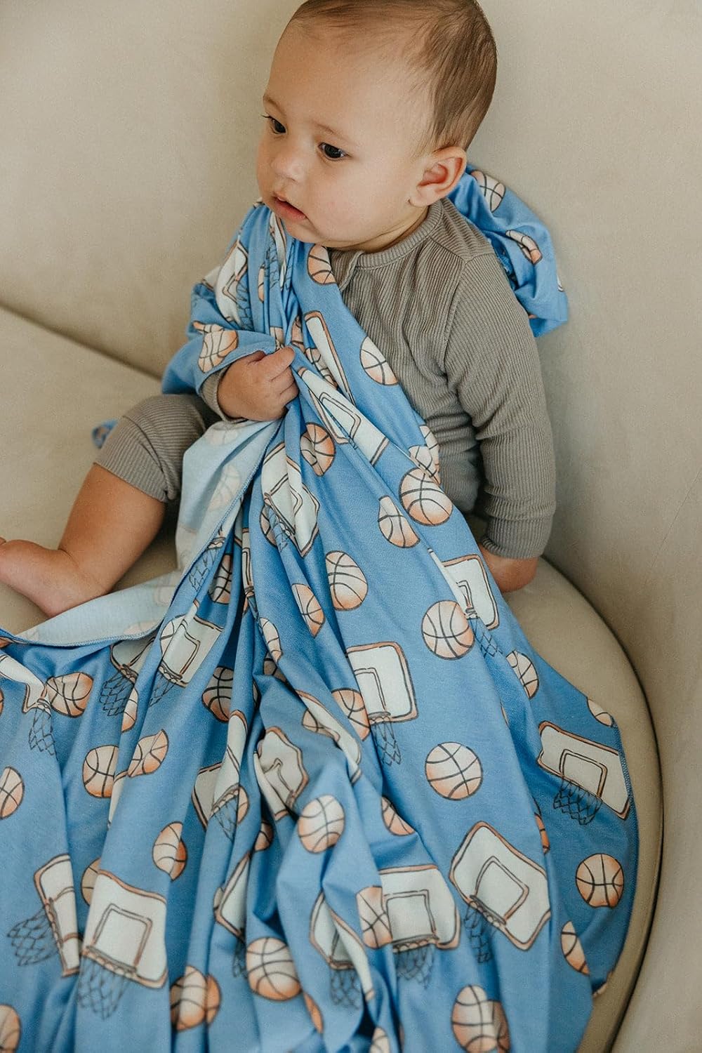 Copper Pearl Baby Swaddle Blanket - Premium Knit Baby Blanket, Large Soft Stretchy Receiving Blankets for Baby Boy and Girl, Swaddles for Newborn, Infant, and Toddler (Dunk)