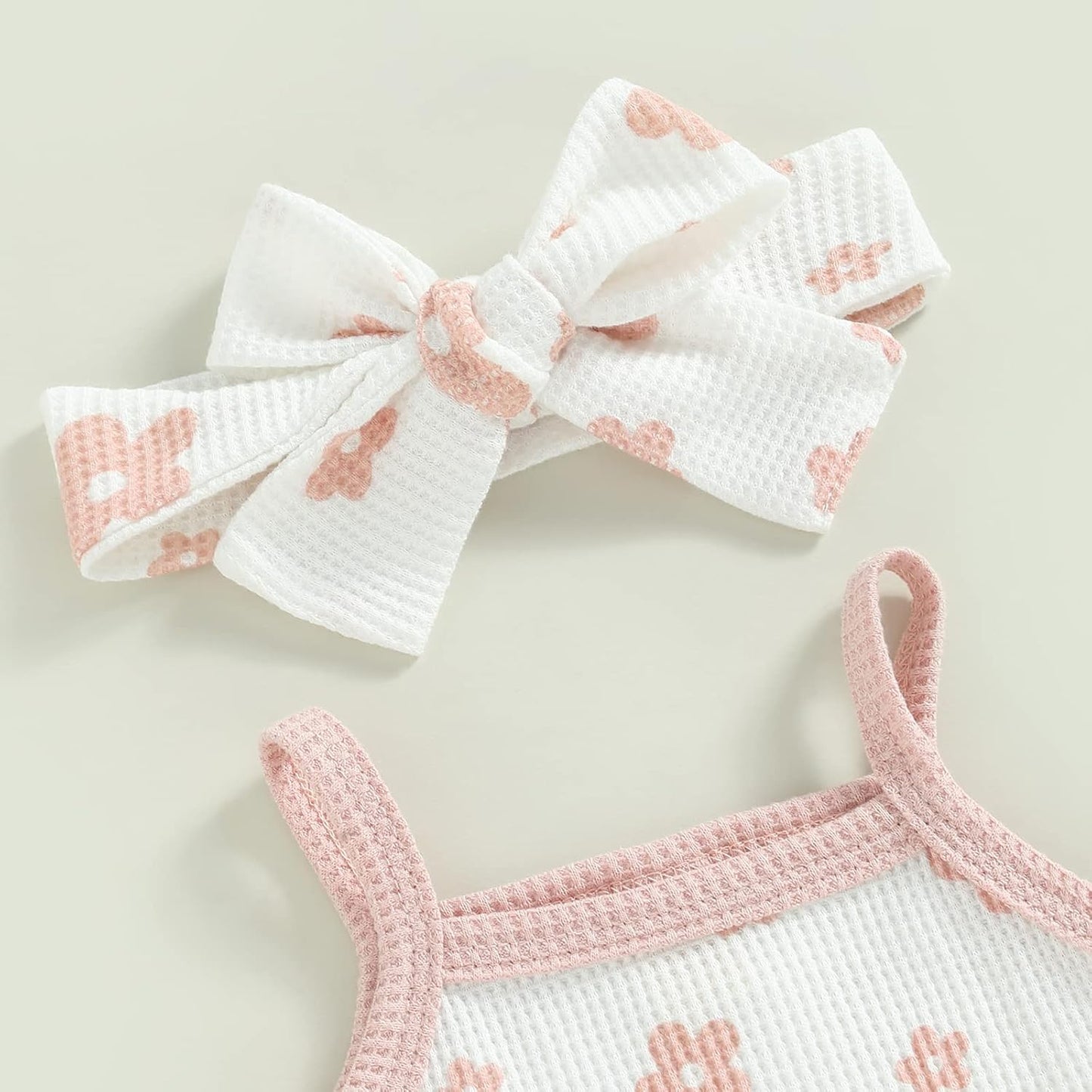 fhutpw Baby Girl Clothes Summer Cute Outfits 3 6 12 18 Months Spaghetti Strap Romper & Floarl Shorts Sets