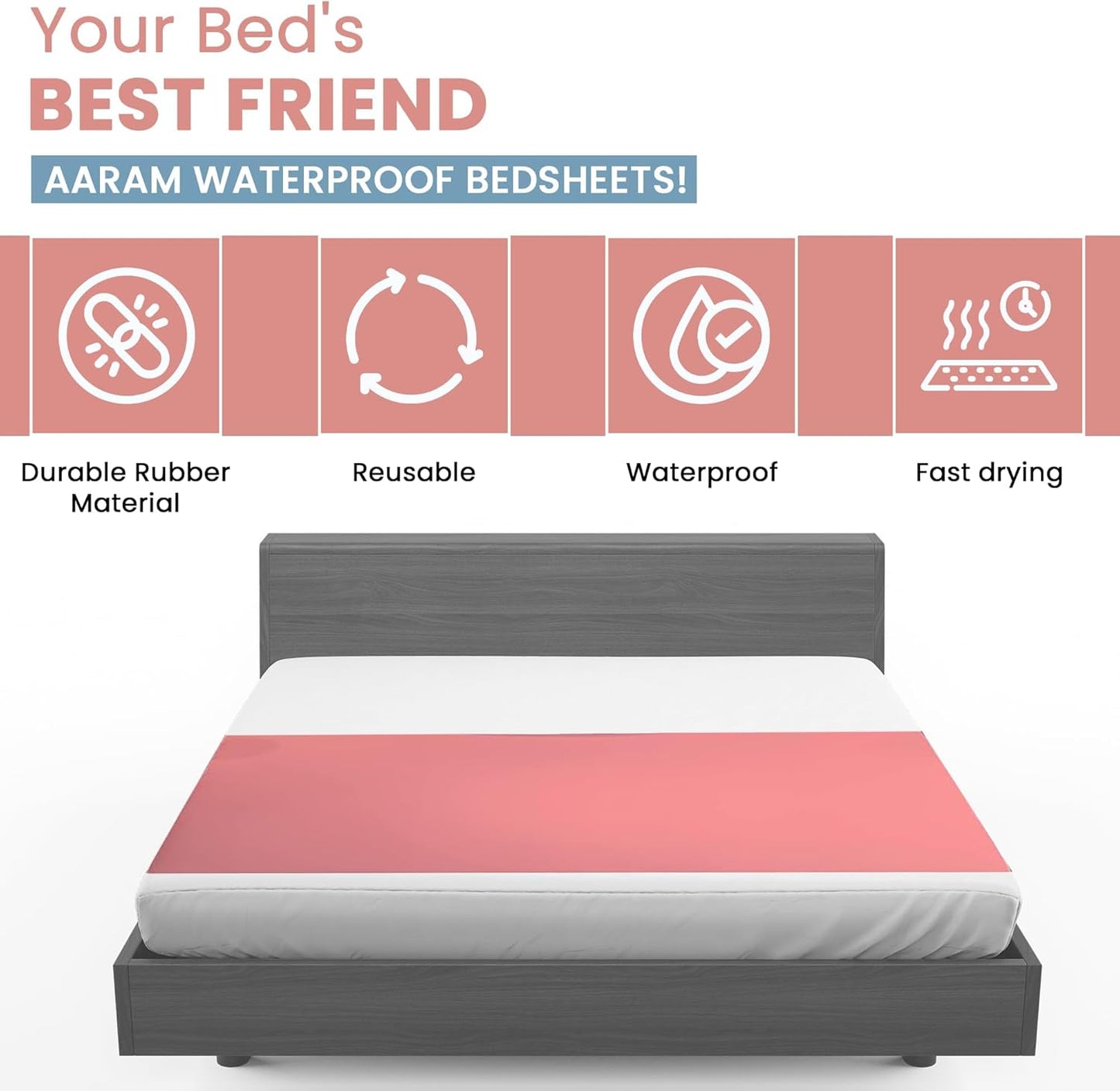 Ultrasoft Infant Waterproof Dry Rubber Bed Sheet Cover/Toddler Sleeping Mattress Protector/Urine Non-Absorbent Reusable Crib Mat (2 Meter) (78 x 36 Inches) (200 x 90 cm)