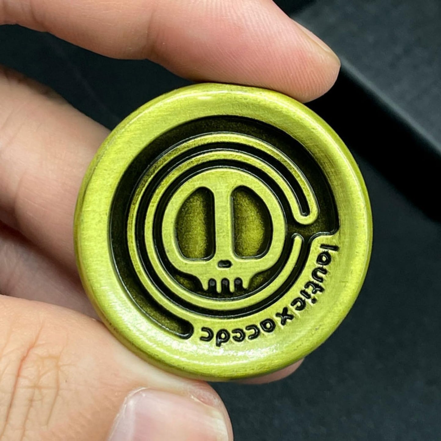 Haptic Coin Fidget Slider Metal EDC Fidget Clicker Office Fidget Toys for Adults ADHD Autism Sensory -Yellow