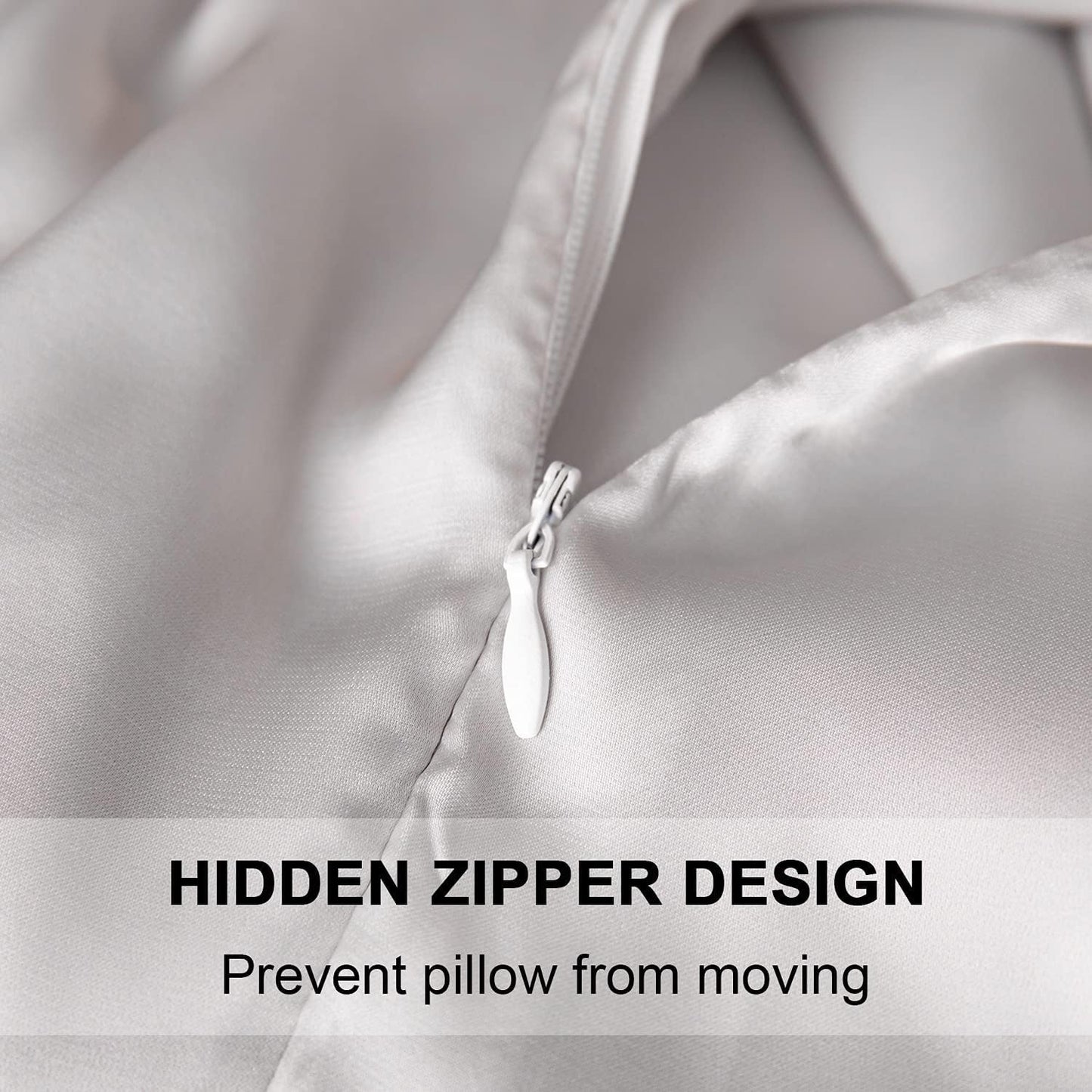 Mulberry Silk Pillowcase for Hair and Skin,Cooling Silk Pillow Case with Hidden Zipper,Allergen Proof Dual Sides Soft Breathable Smooth Silk Pillow Cover for Women (Light Gray, Body)