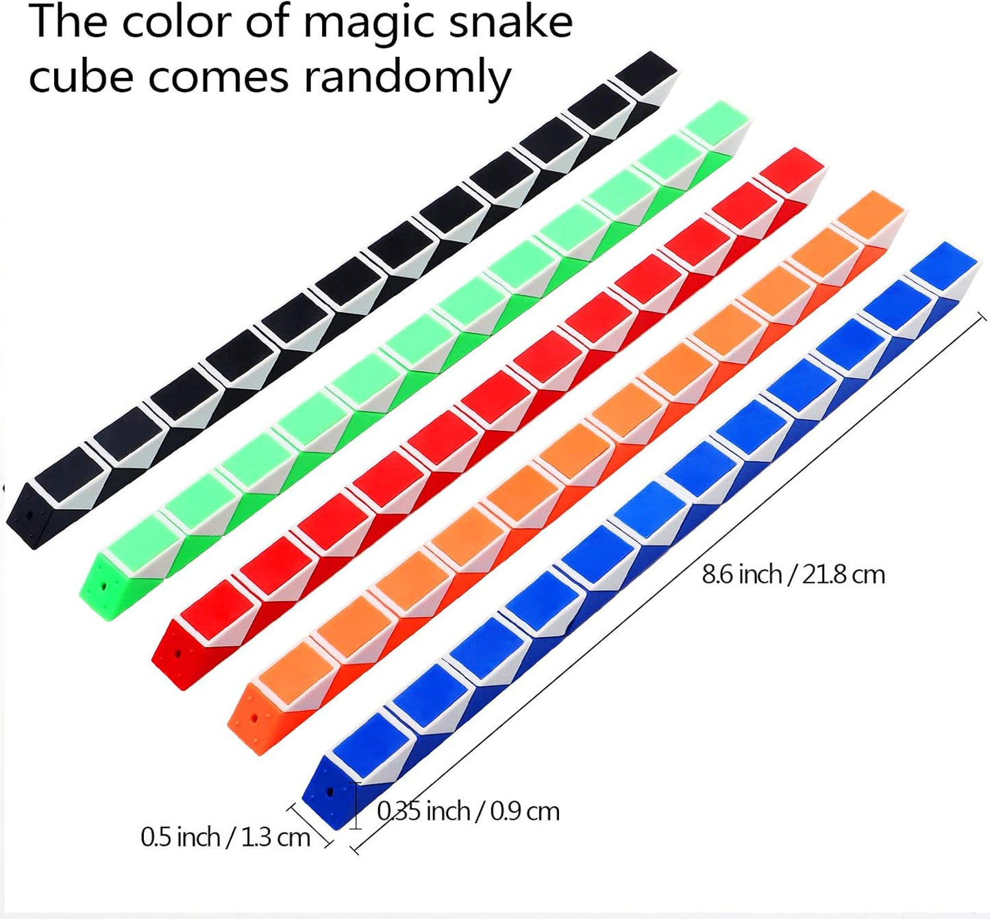 24 Pack 24 Blocks Magic Speed Cubes, Mini Snake Cube, Mini Plastic Puzzle Cube Toy for Kids Party Bag Fillers, Party Supplies, Random Color