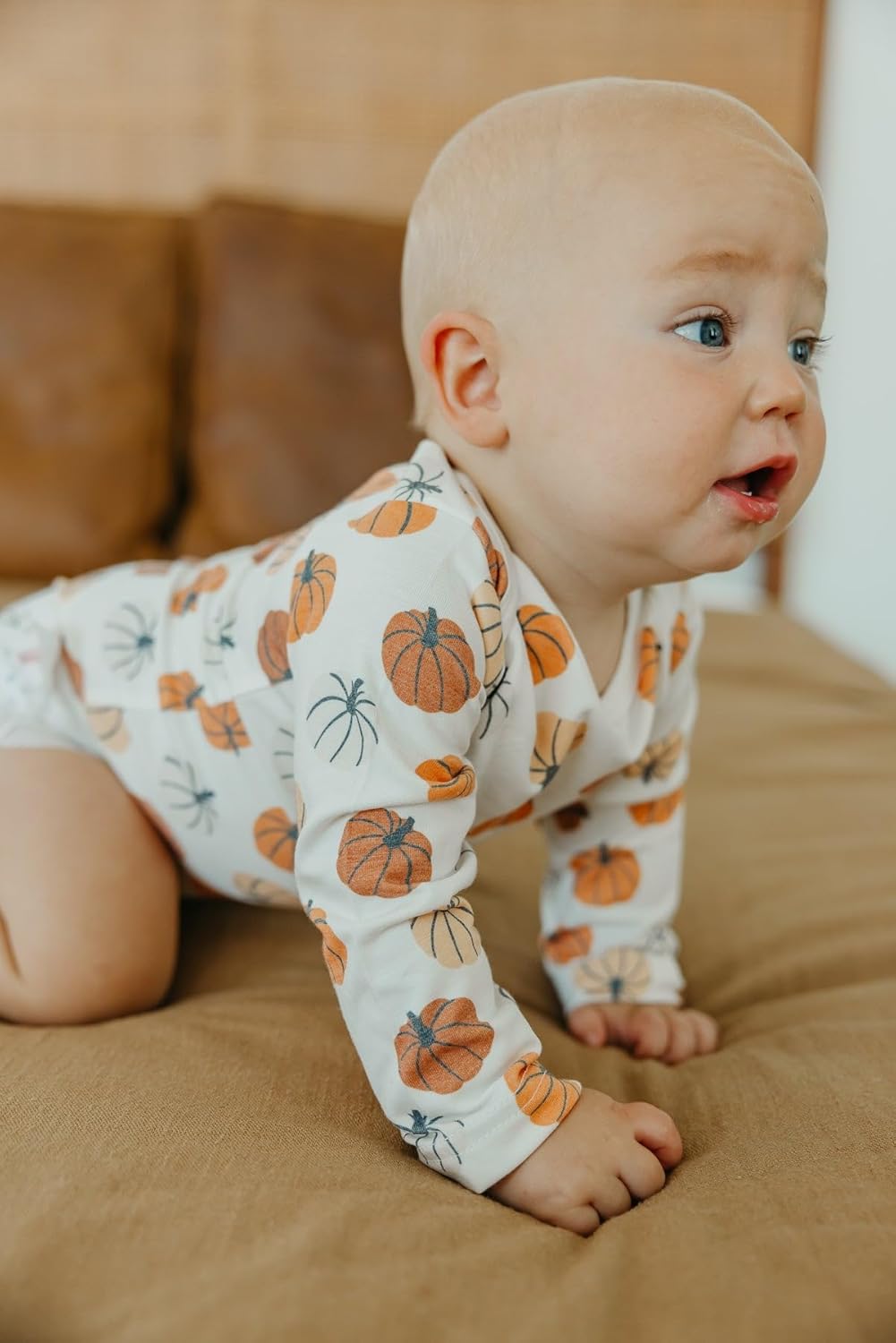 Copper Pearl Long Sleeve Bodysuit Baby: Ultra Soft Baby for Newborns, Boys, and Girls - Stylish, Comfortable, Overlap Shoulders, Premium Knit Fabric - 12-18 Months, Karver
