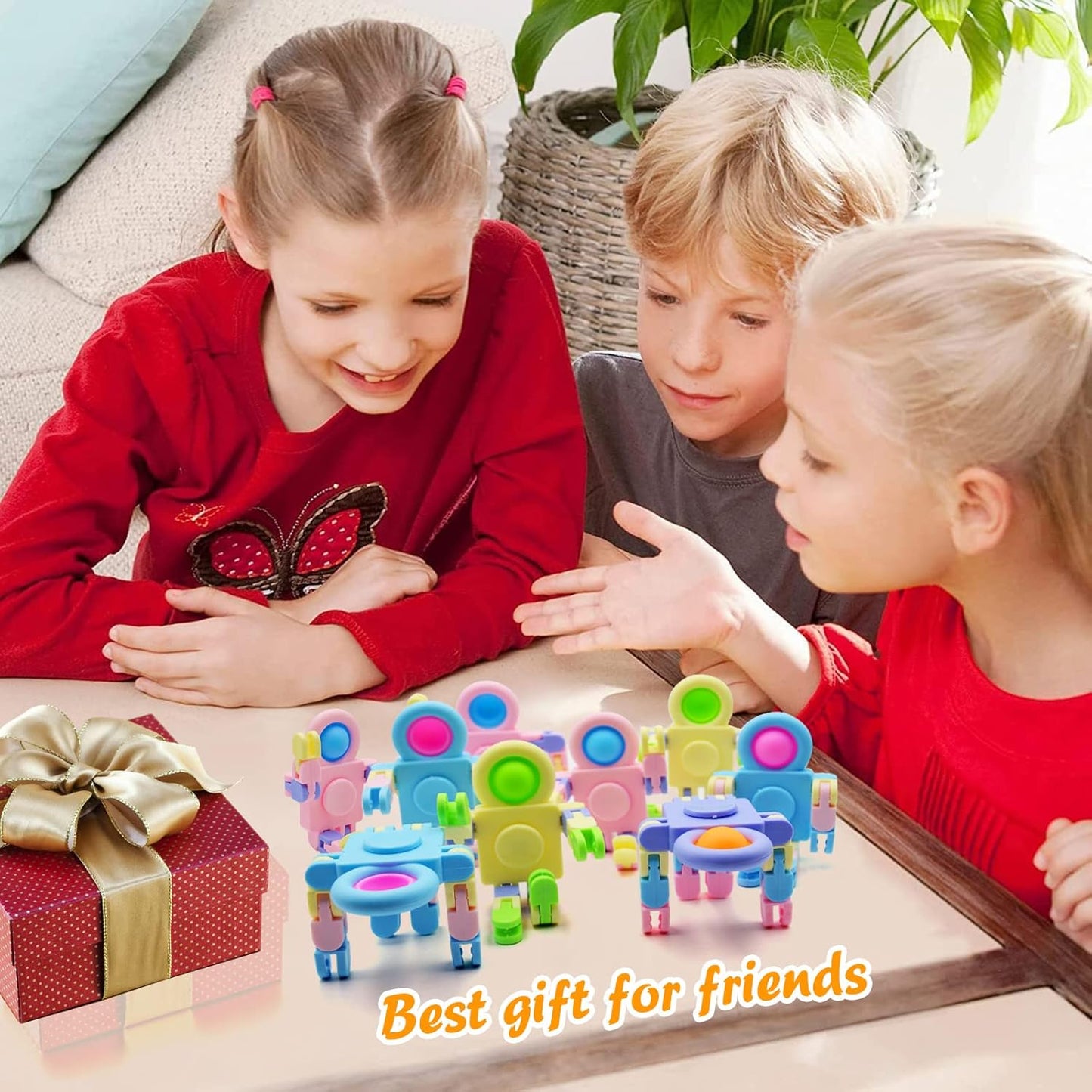 20 Pack Pop Fidget Spinners Party Favors,Sensory Fidget Toys Deformable Chain for Its Stress Relief,Pinata Goodie Bag Stuffers Birthday Valentines Day Gifts for Kids,Treasure Box Classroom Prizes