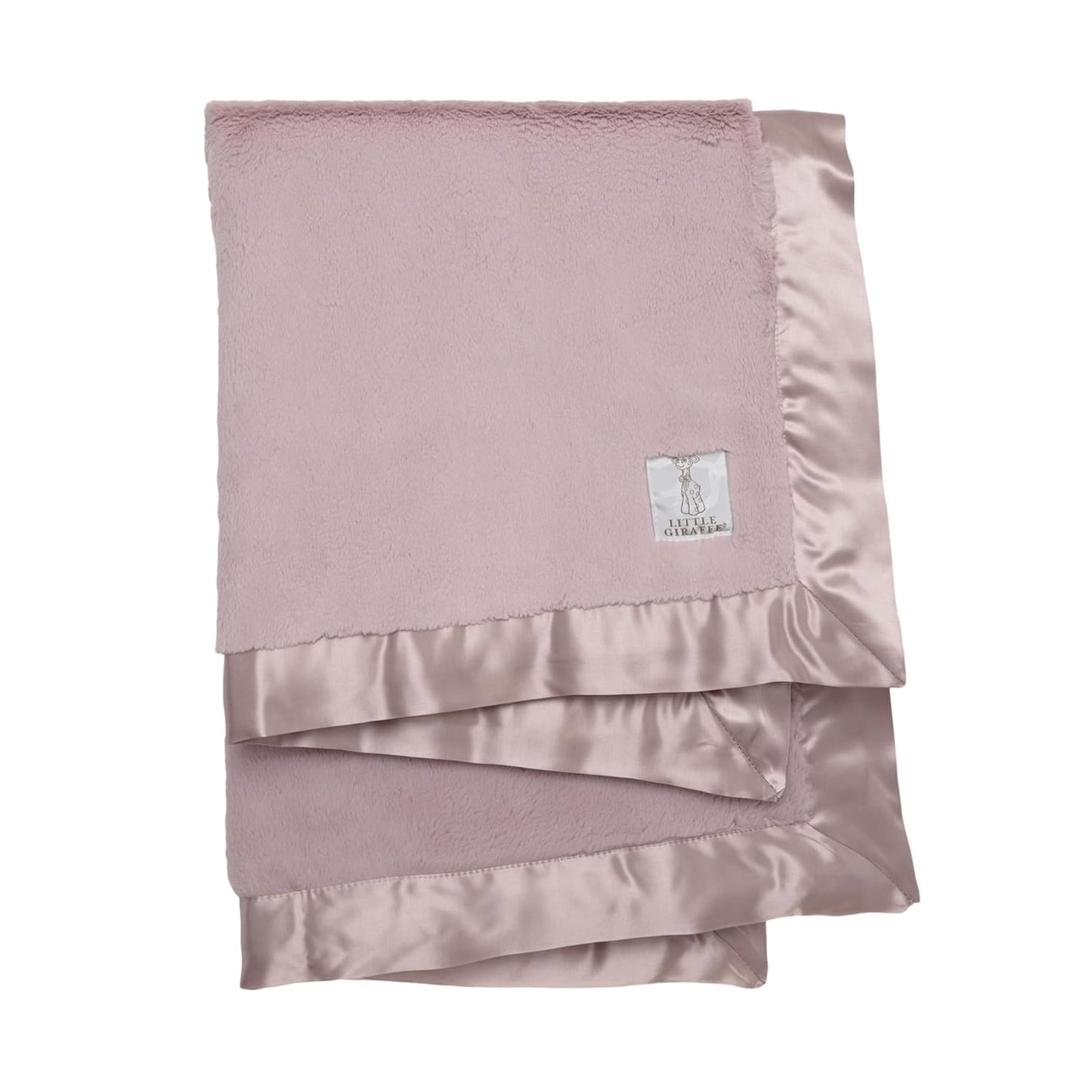 Little Giraffe Baby Blanket - Luxe Soft Blanket with Satin Trim - Baby Stroller Blanket - Newborn Baby Essentials & Baby Gifts - 29"x35" - Dusty Pink