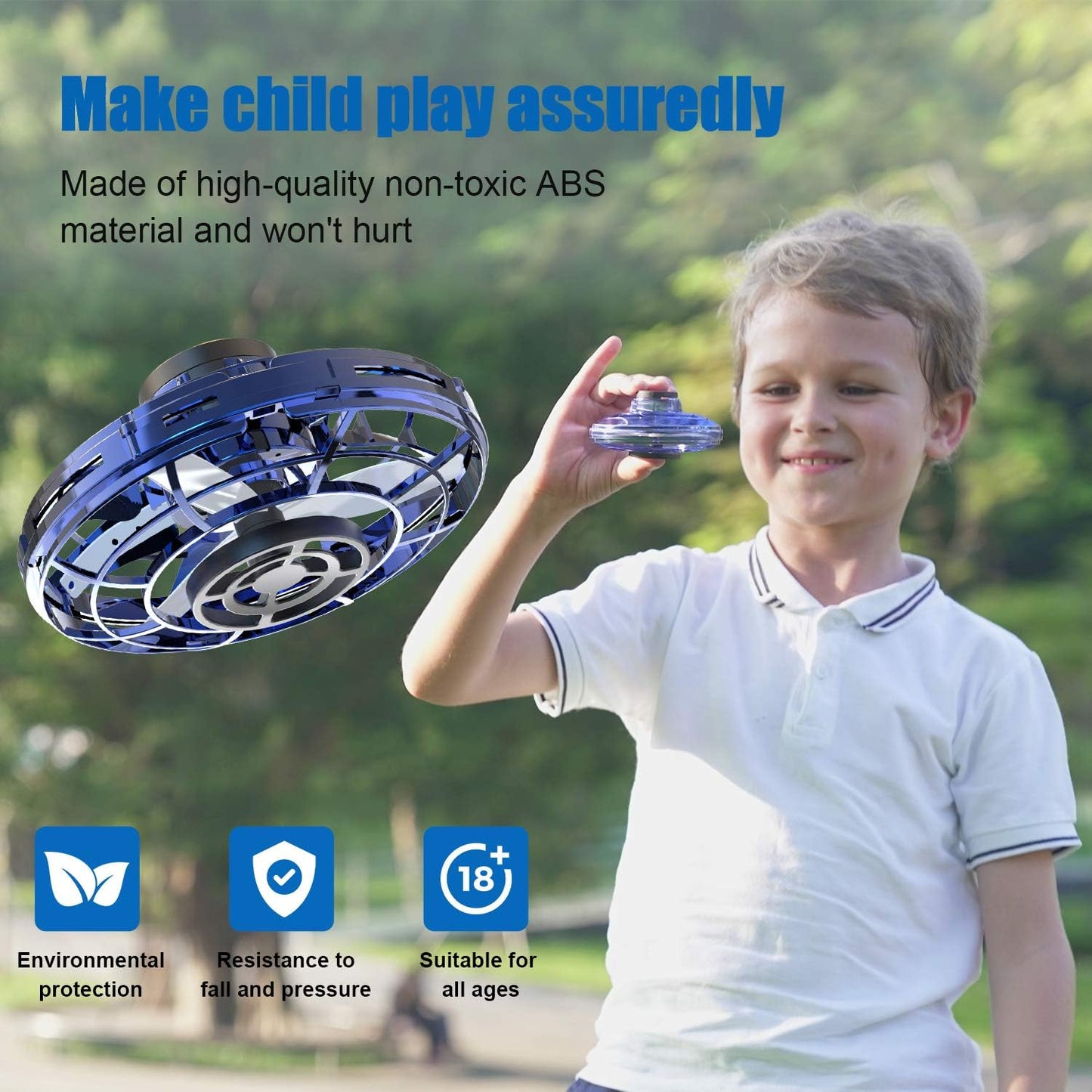 Cool Kids Light Up Toys,FLYNOVA Hand Operated UFO Drones,Mini Flying Orb with Lights,Hover Boomerang Fidget Spinner,Christmas Birthday Gifts For Boys Girls Teen 8 9 10 11+ Indoor Outdoor Fun Thing