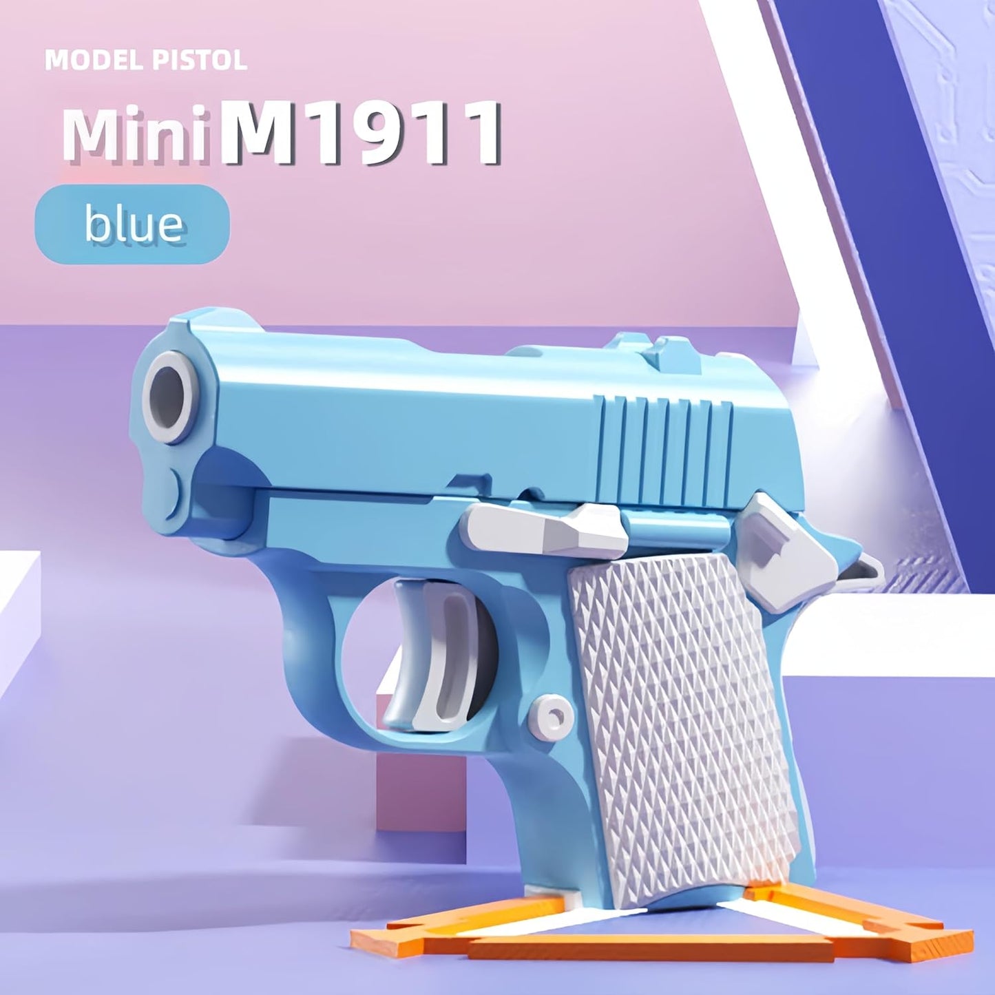 1911 3D Printed Small Pistol Toys,Suitable Toys for Adults and Kids, Stress Relief Pistol Toys for Adults, Suitable for Relieving ADHD, Anxiety, Best Gift for Adults and Kids (BlueWhite)