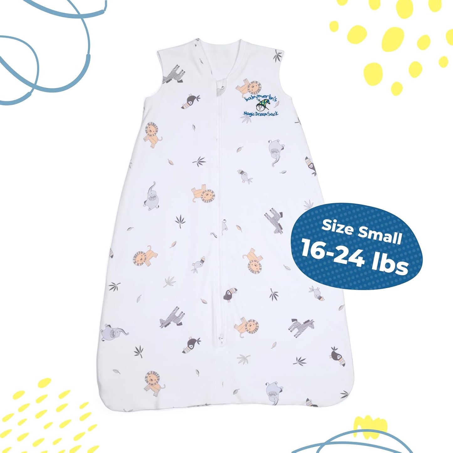 Magic Sleepsuit Baby Merlin's Cotton Baby Swaddle Transition Product - Soft and Cozy Design, Double Zipper for Easy Diaper Changes, Promotes Safe Sleep, 3-6 Months - Pink - Small 12-18lbs