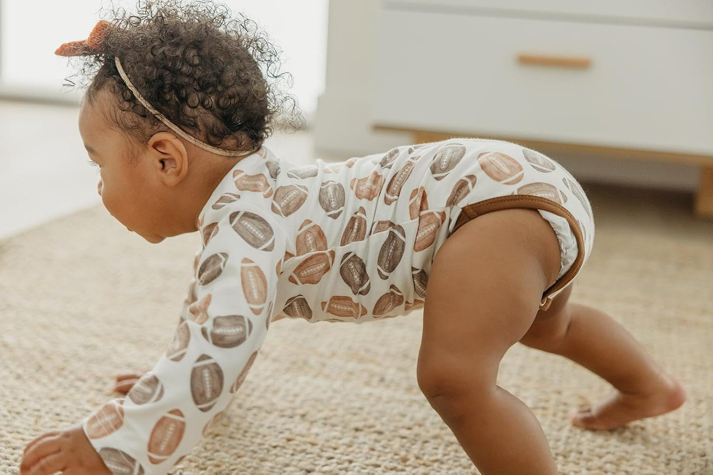Copper Pearl Long Sleeve Bodysuit Baby: Ultra Soft Baby for Newborns, Boys, and Girls - Stylish, Comfortable, Overlap Shoulders, Premium Knit Fabric - Newborn, Blitz