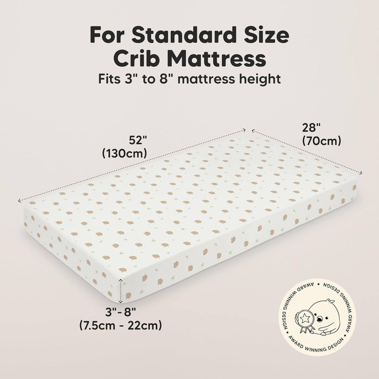 KeaBabies 2-Pack Baby Crib Sheets for Boys, Girls - 52x28 Viscose Derived from Bamboo Toddler Bed Sheets Neutral, Fitted Crib Mattress Cover for Standard Baby Bedding, Soft & Cozy(Nibbles/Bruce)
